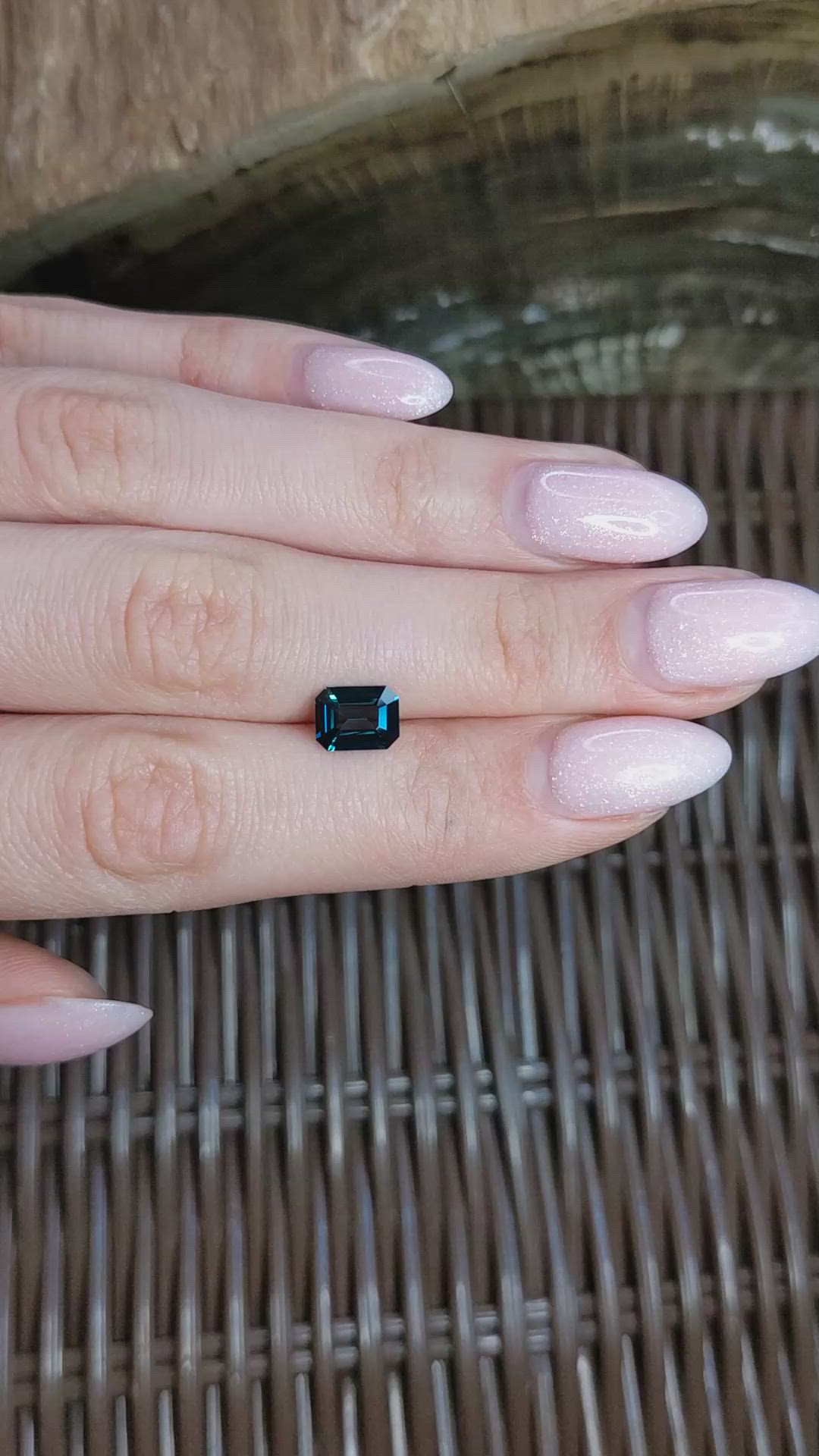 1.53 Ct. Bluish Green Sapphire from Madagascar Size Video