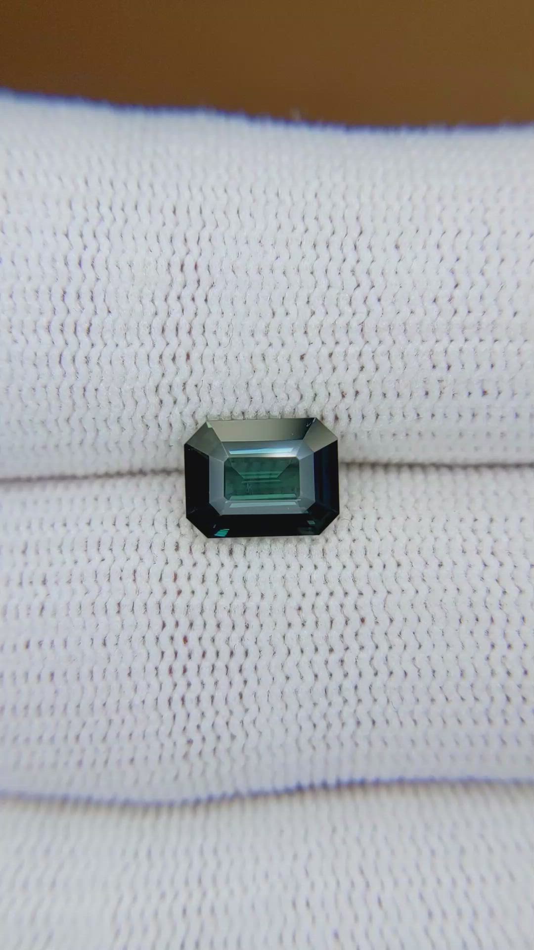 1.53 Ct. Bluish Green Sapphire from Madagascar Size Video