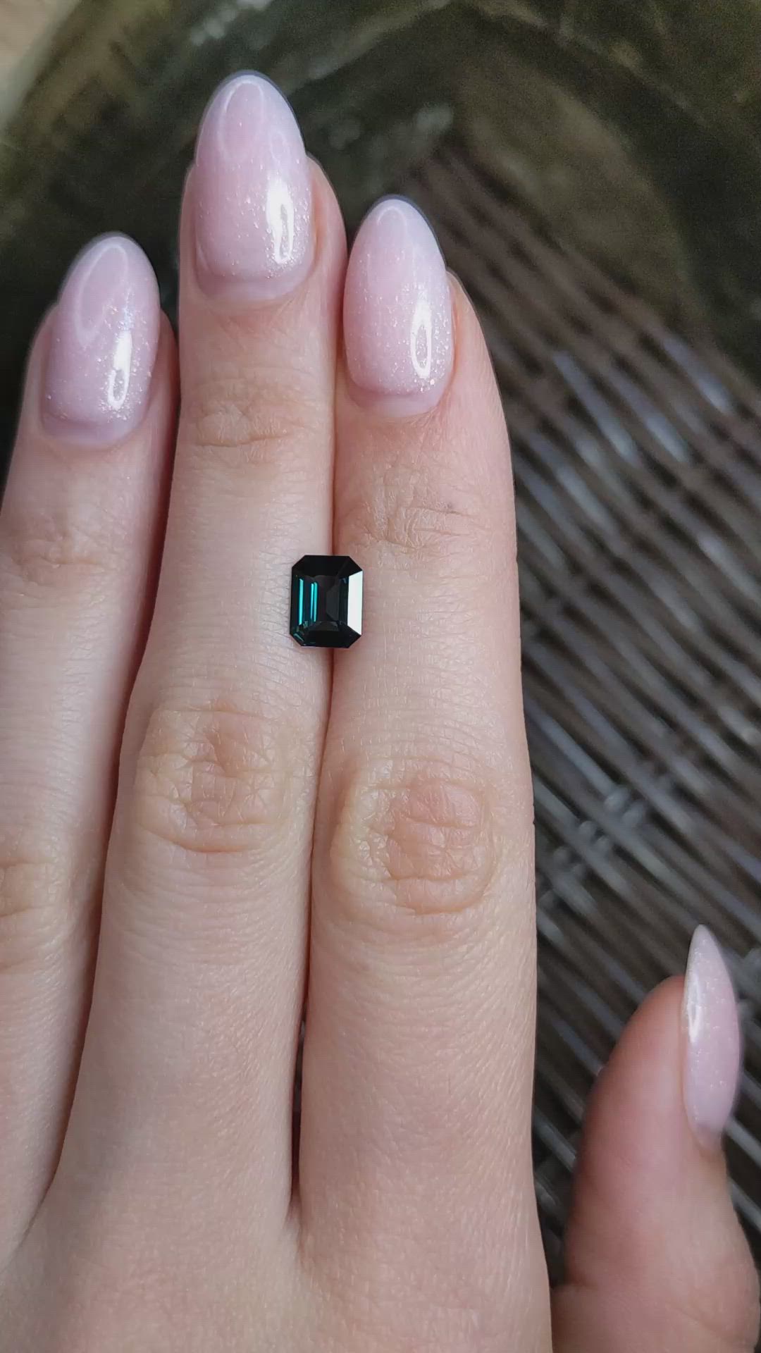 1.53 Ct. Bluish Green Sapphire from Madagascar Size Video