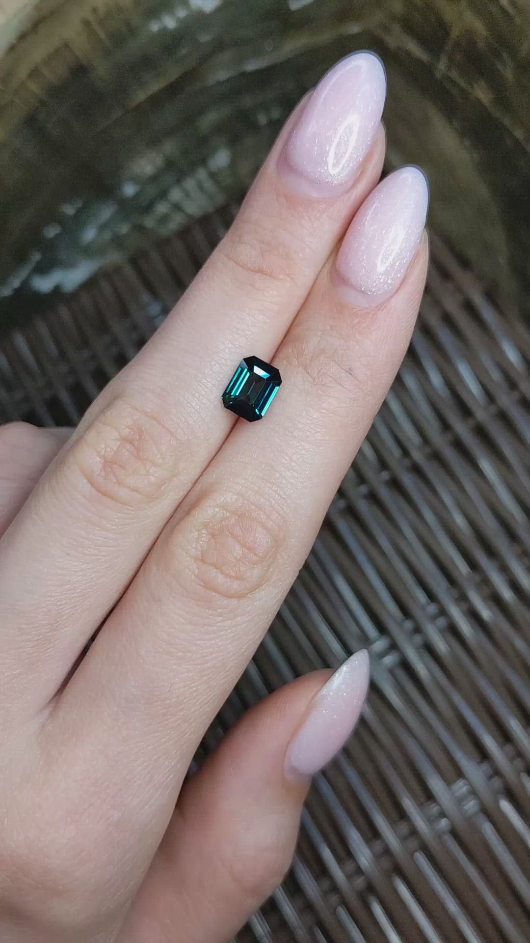 1.53 Ct. Bluish Green Sapphire from Madagascar Size Video