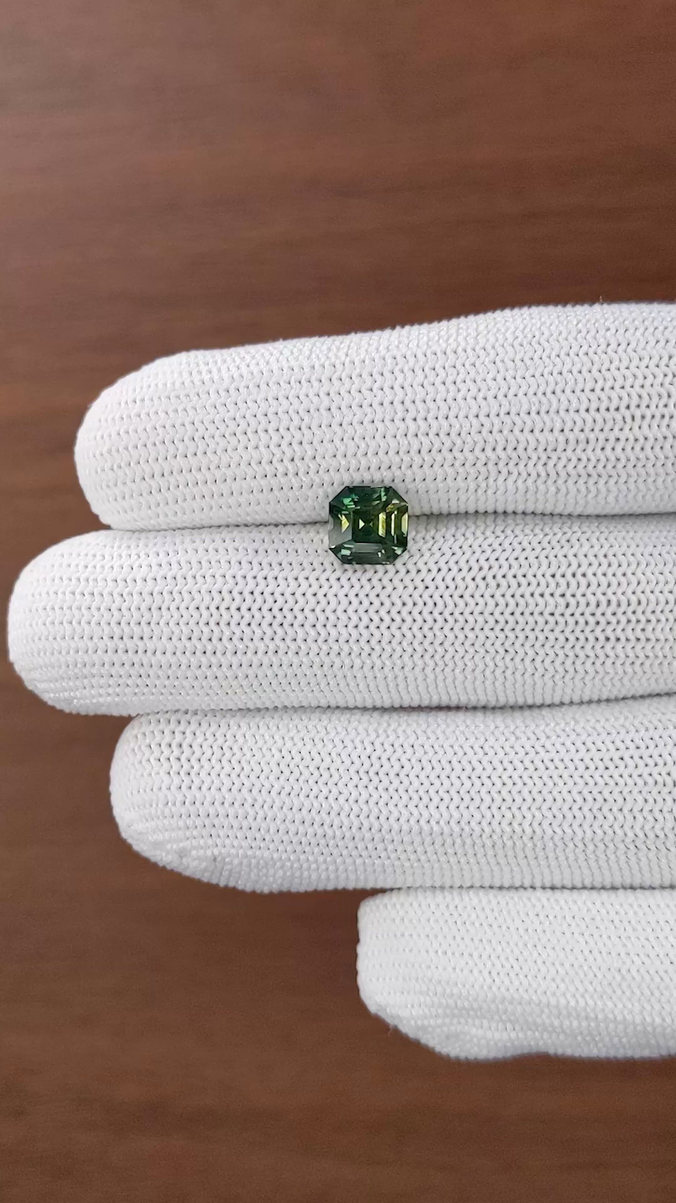 2.50 Ct. Bluish Green Sapphire from Madagascar Size Video