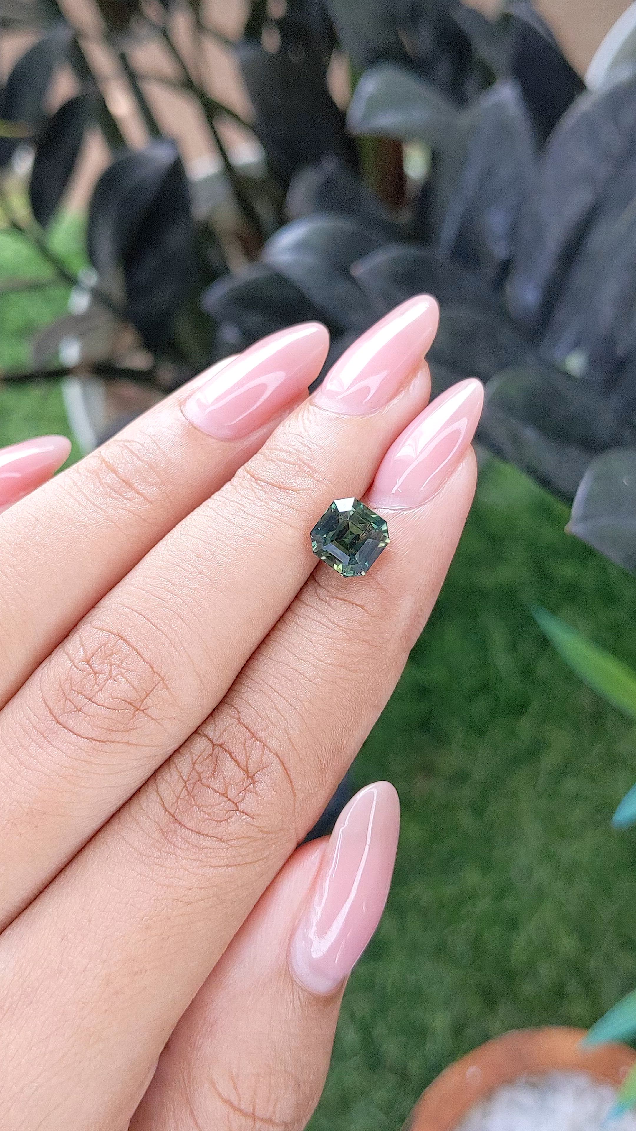 2.50 Ct. Bluish Green Sapphire from Madagascar Size Video