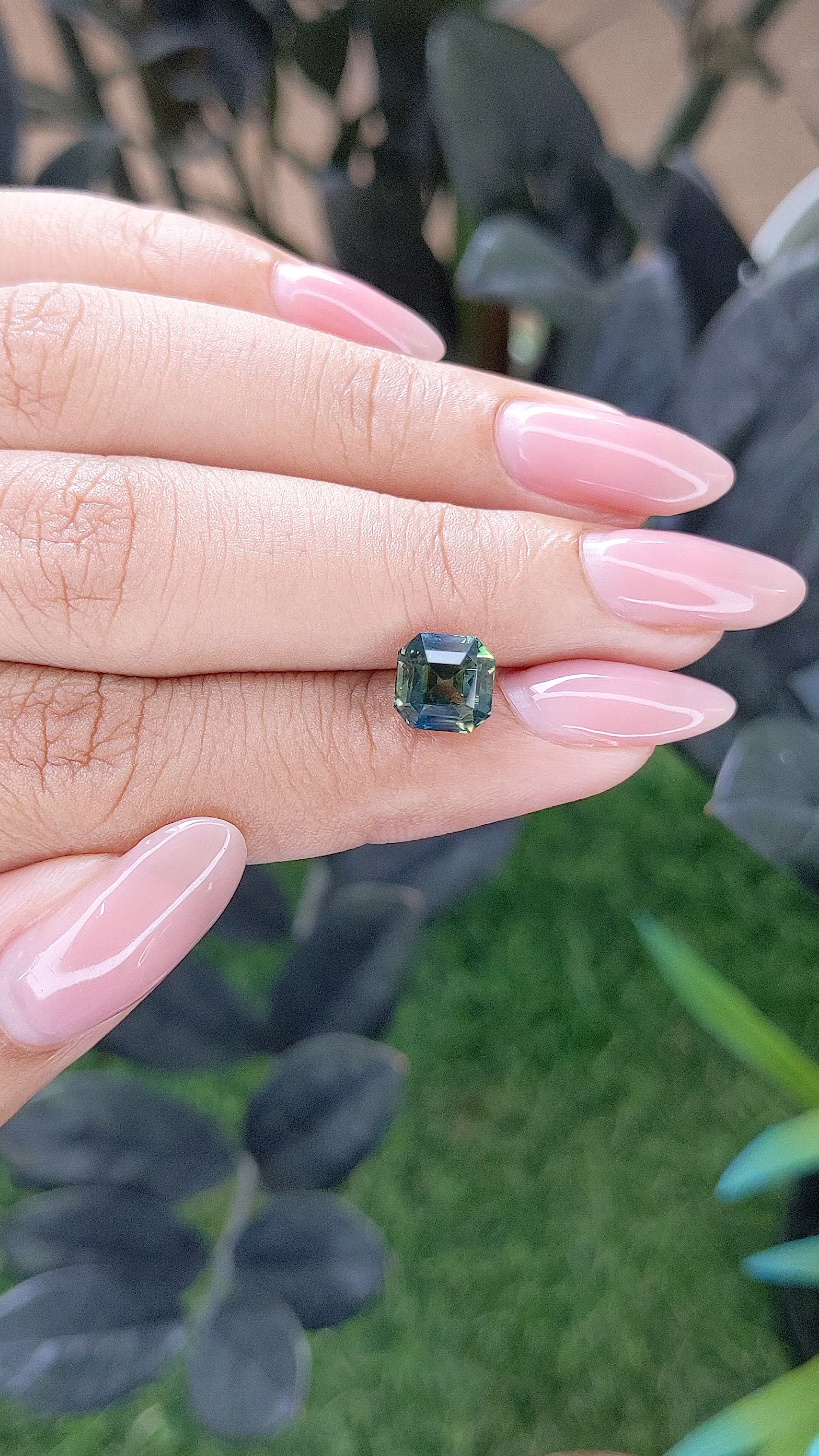 2.50 Ct. Bluish Green Sapphire from Madagascar Size Video