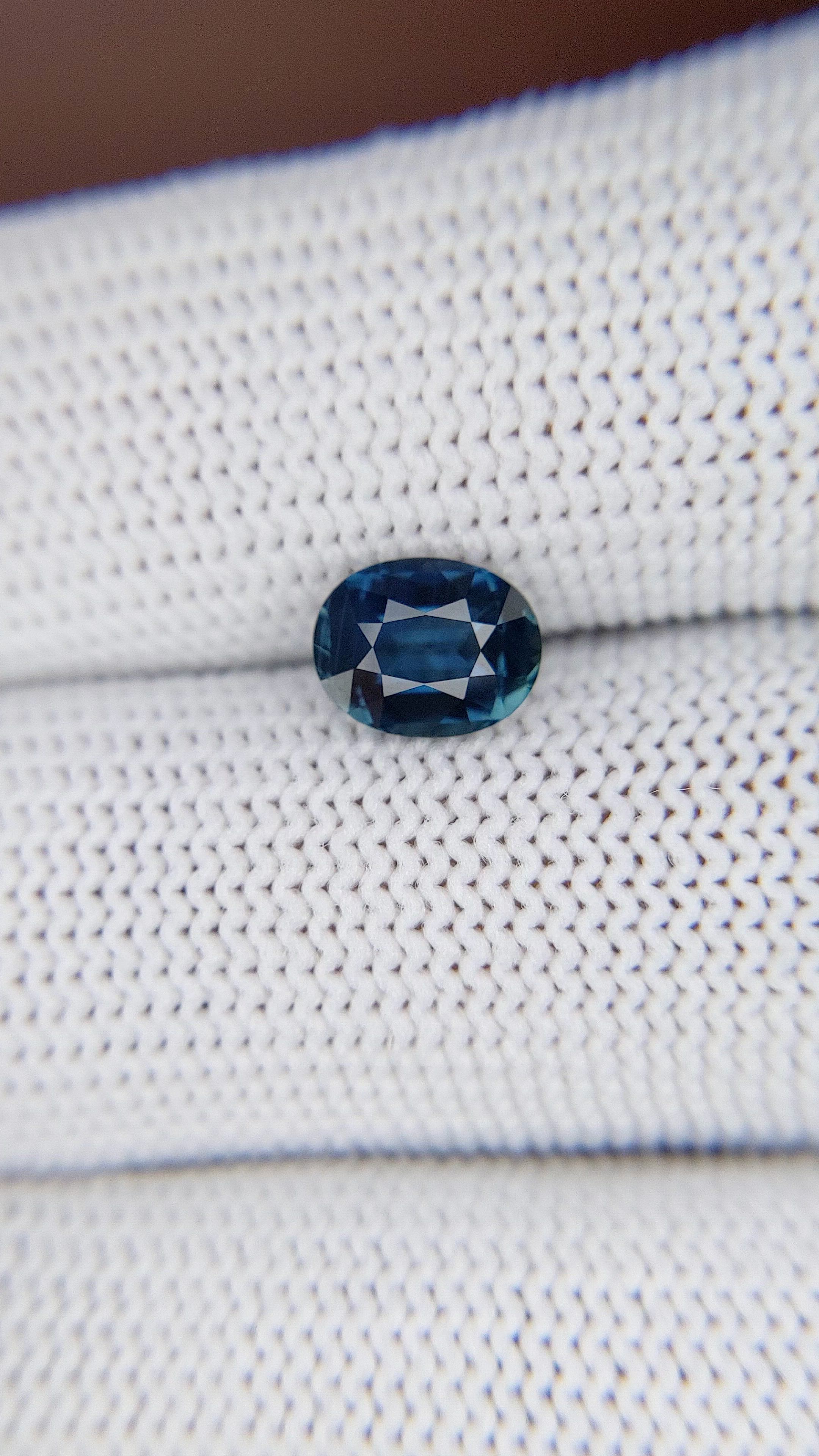 1.51 Ct. Greenish Blue Sapphire from Madagascar Size Video