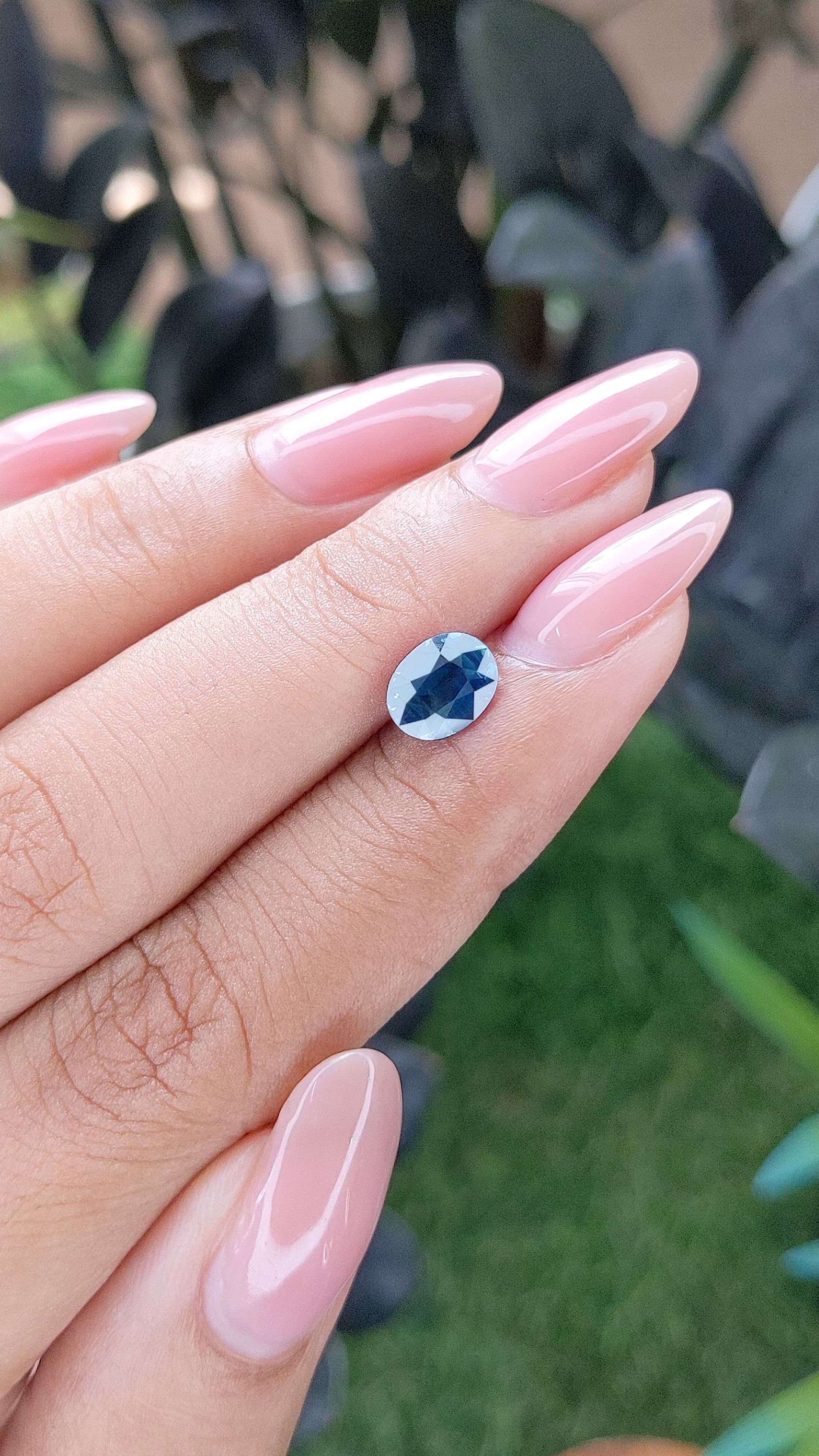 1.51 Ct. Greenish Blue Sapphire from Madagascar Size Video