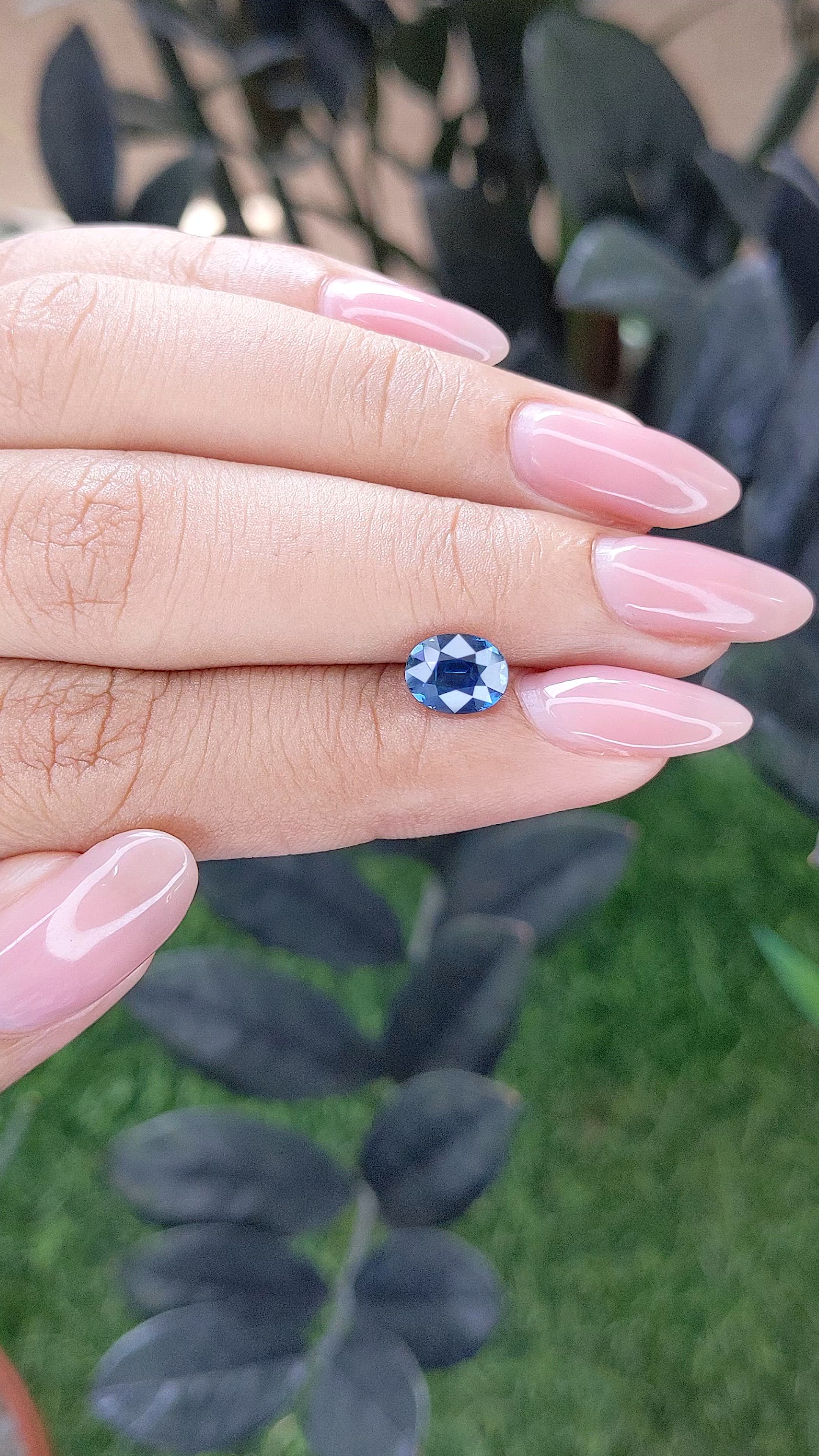 1.51 Ct. Greenish Blue Sapphire from Madagascar Size Video