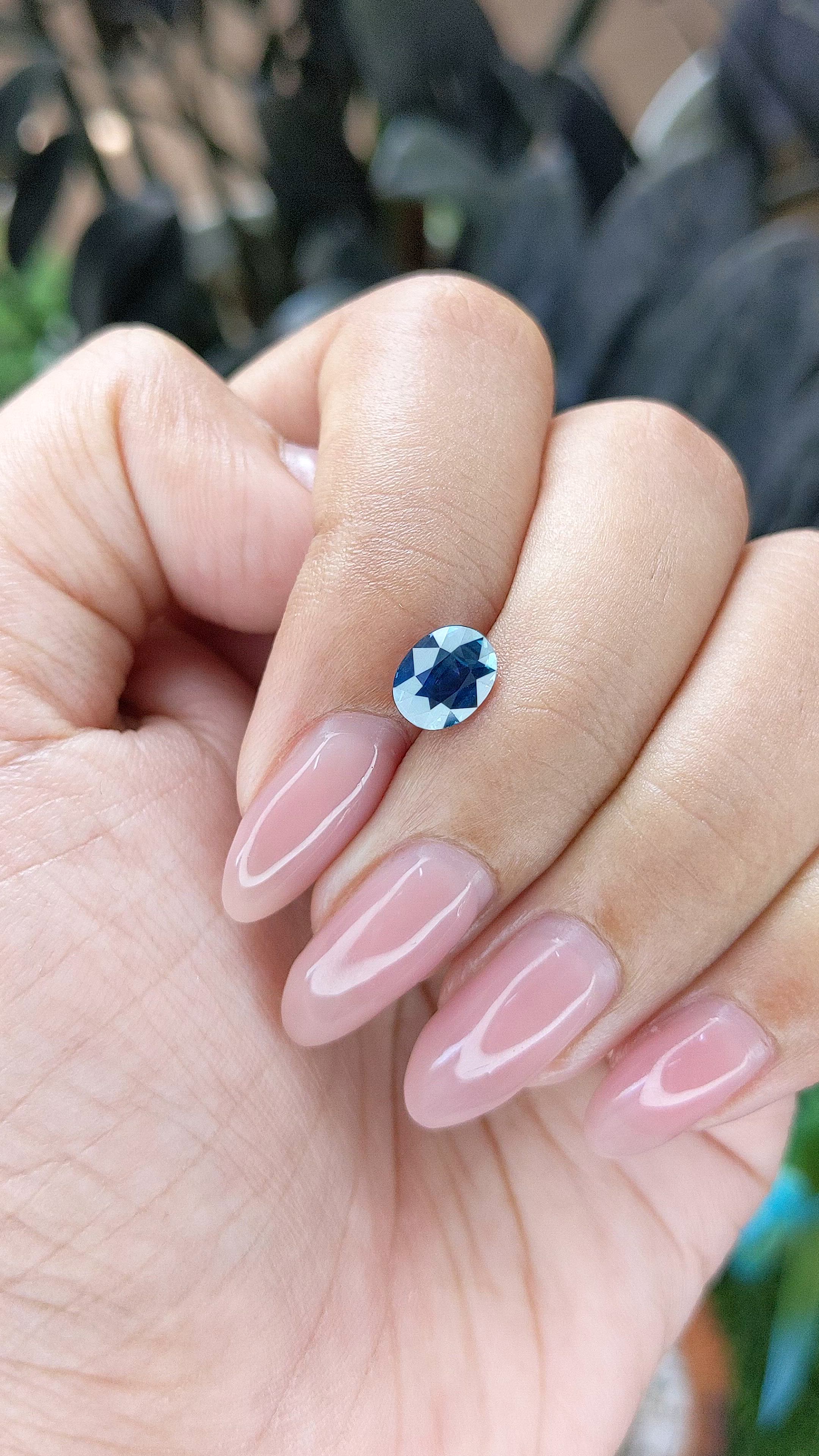 1.51 Ct. Greenish Blue Sapphire from Madagascar Size Video