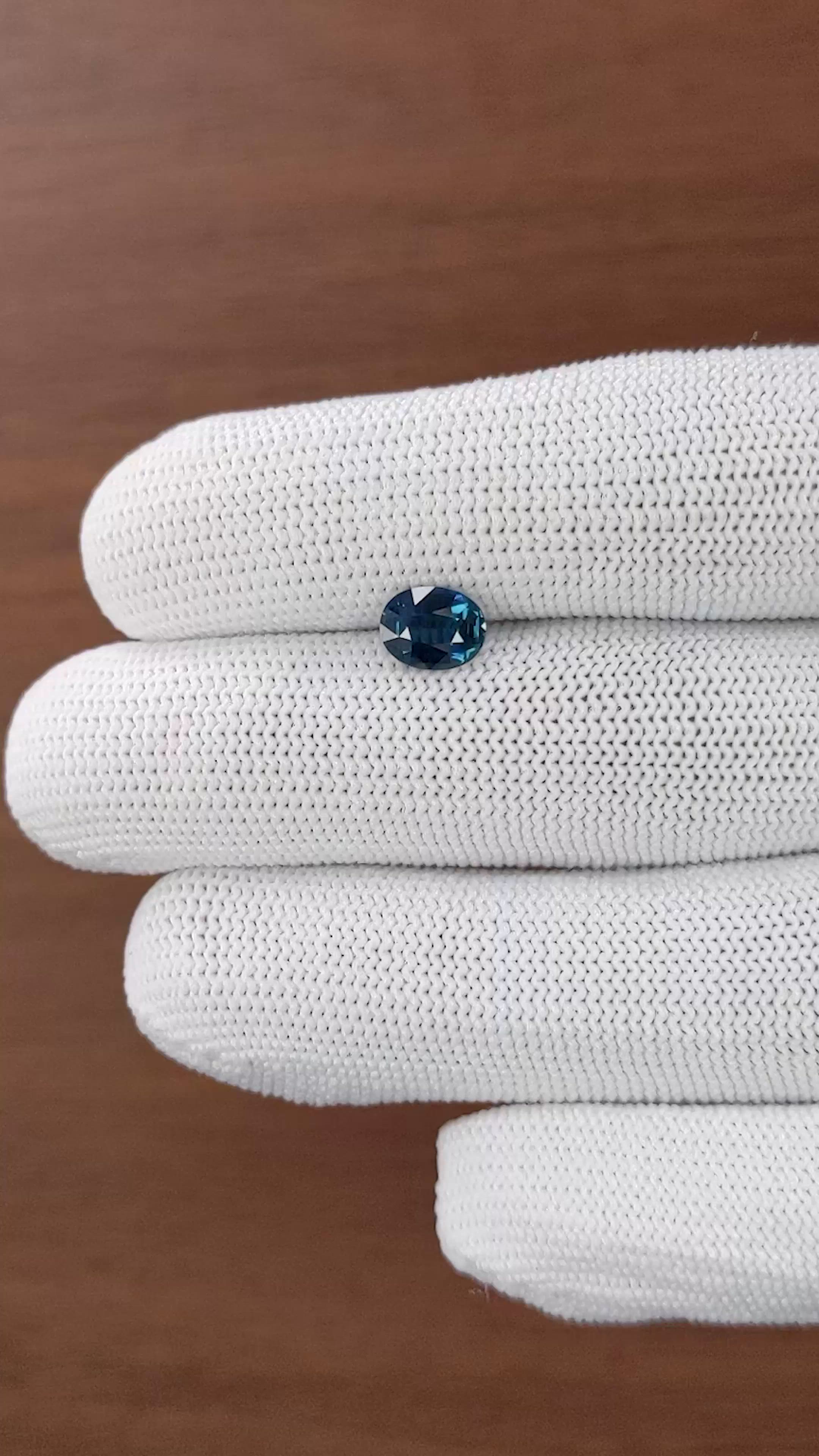 1.51 Ct. Greenish Blue Sapphire from Madagascar Size Video