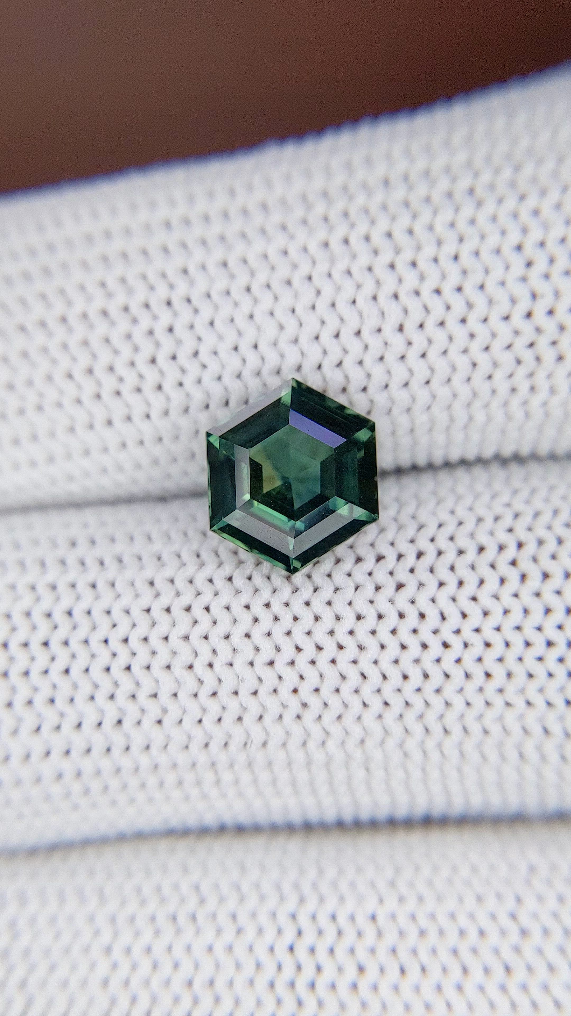 3.01 Ct. Bluish Green Sapphire from Madagascar Size Video