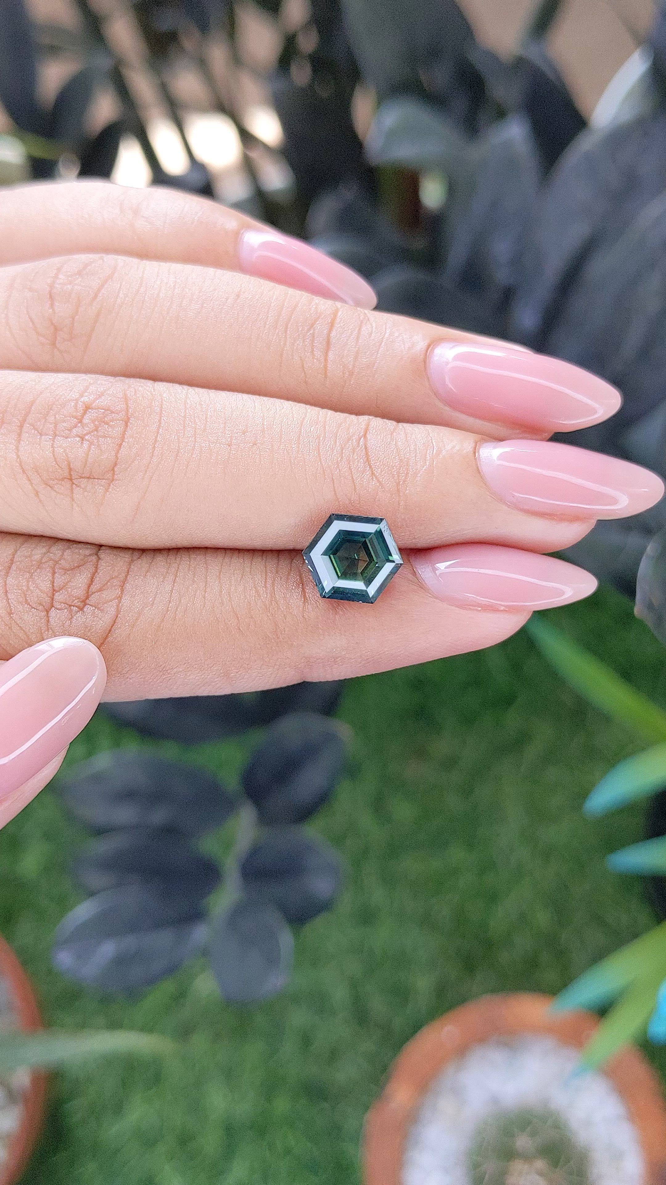 3.01 Ct. Bluish Green Sapphire from Madagascar Size Video