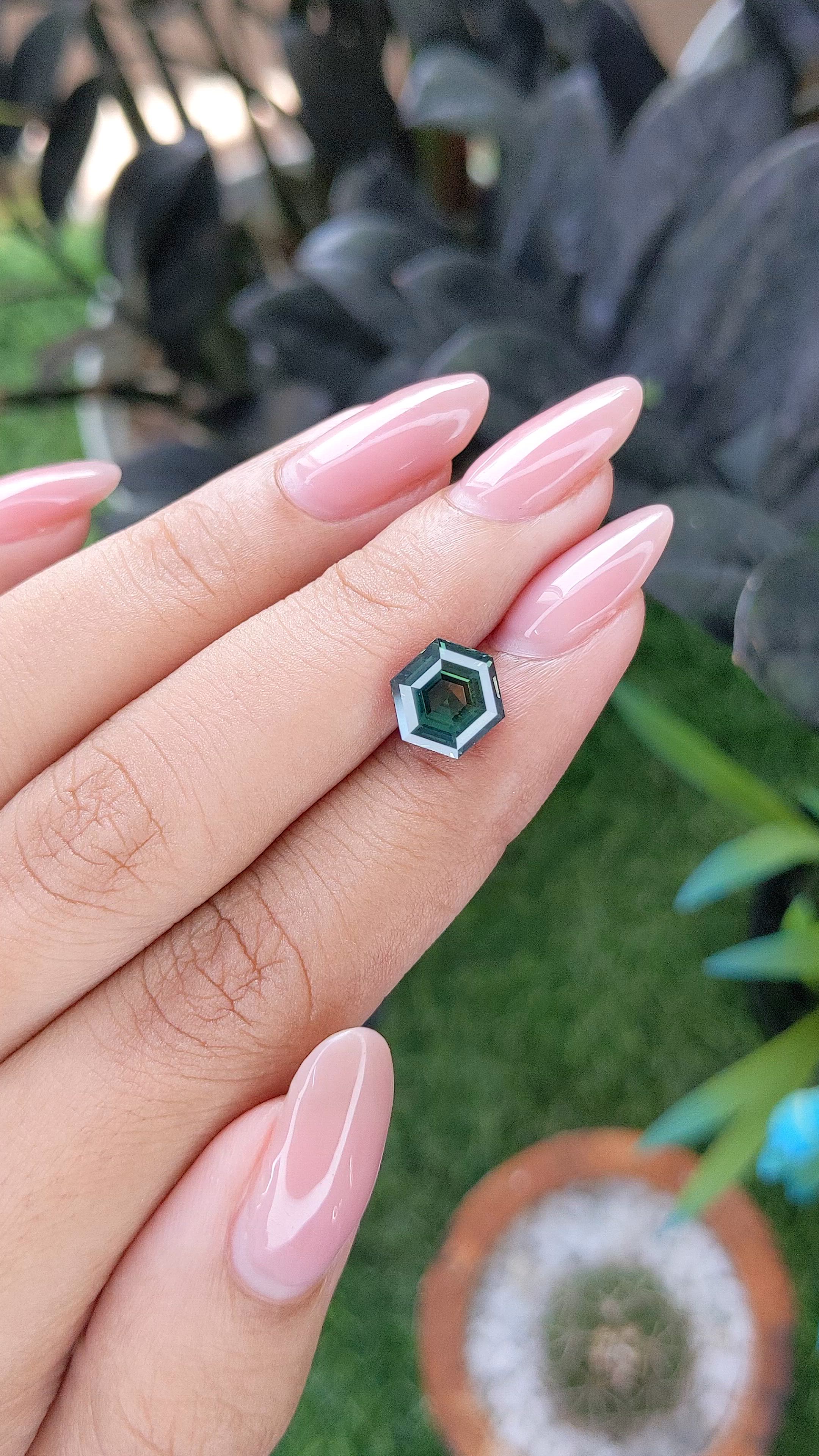 3.01 Ct. Bluish Green Sapphire from Madagascar Size Video