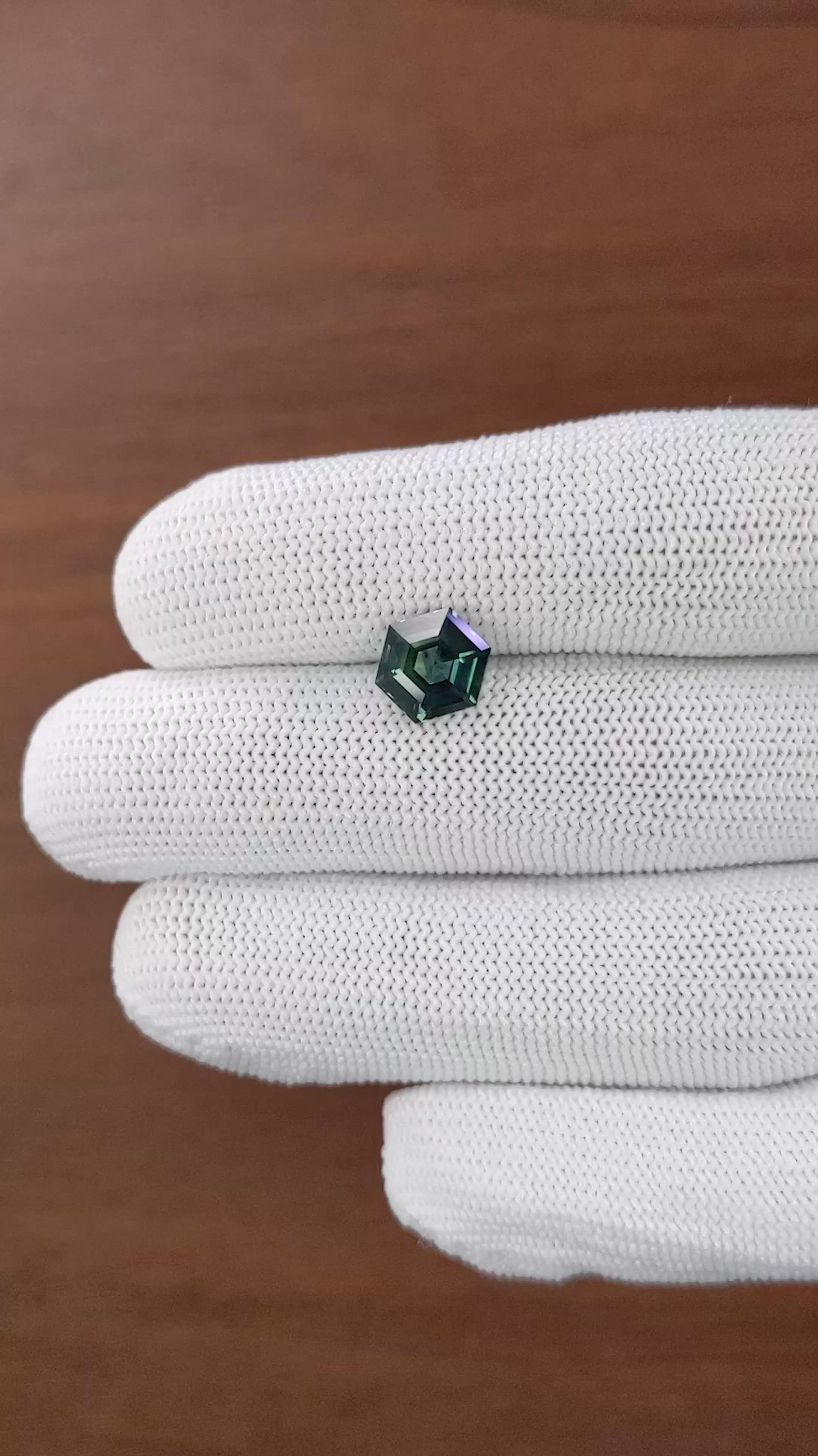 3.01 Ct. Bluish Green Sapphire from Madagascar Size Video