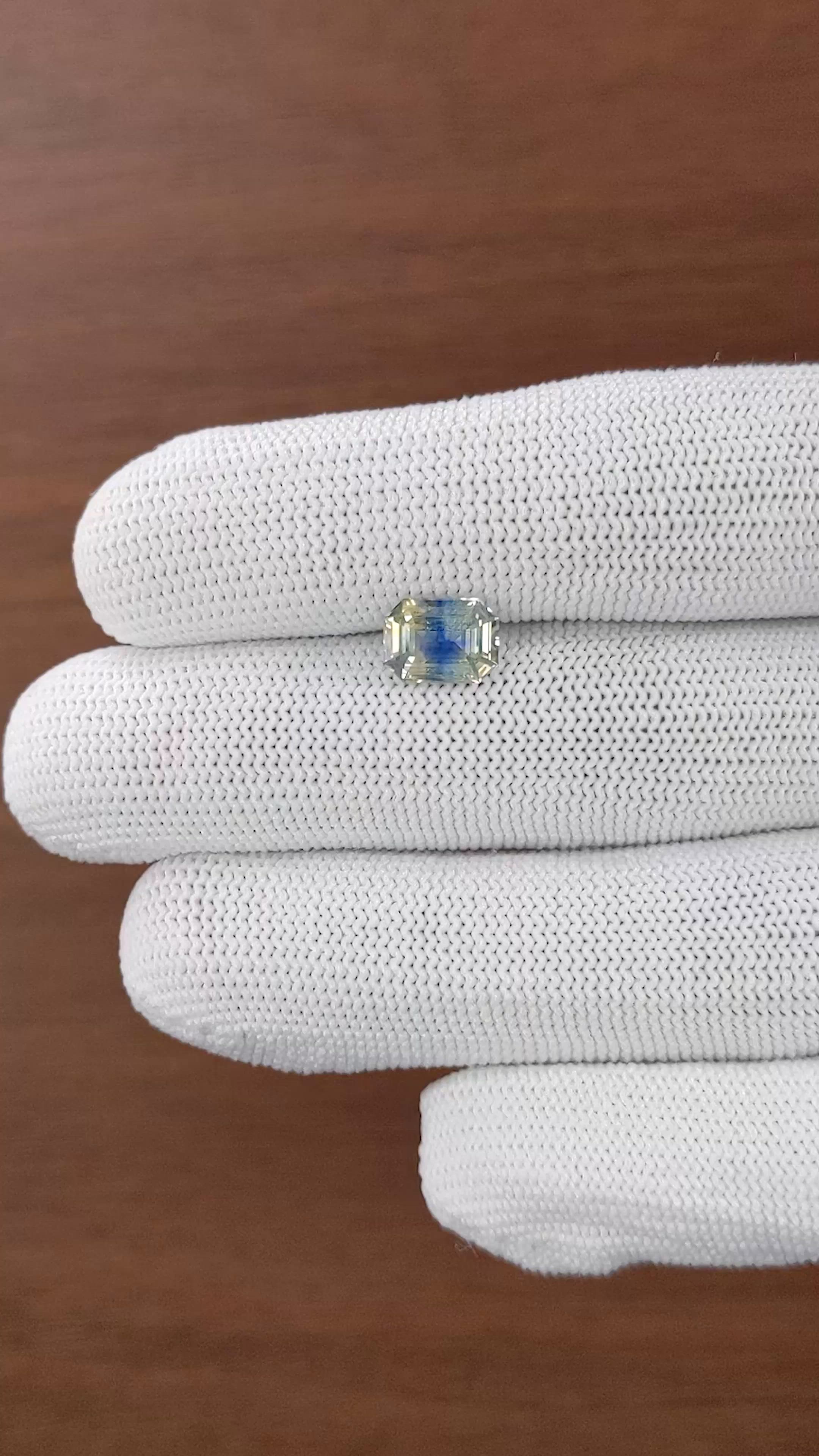 2.12 Ct. Bi Color / Parti Sapphire from Ceylon (Sri Lanka) Size Video