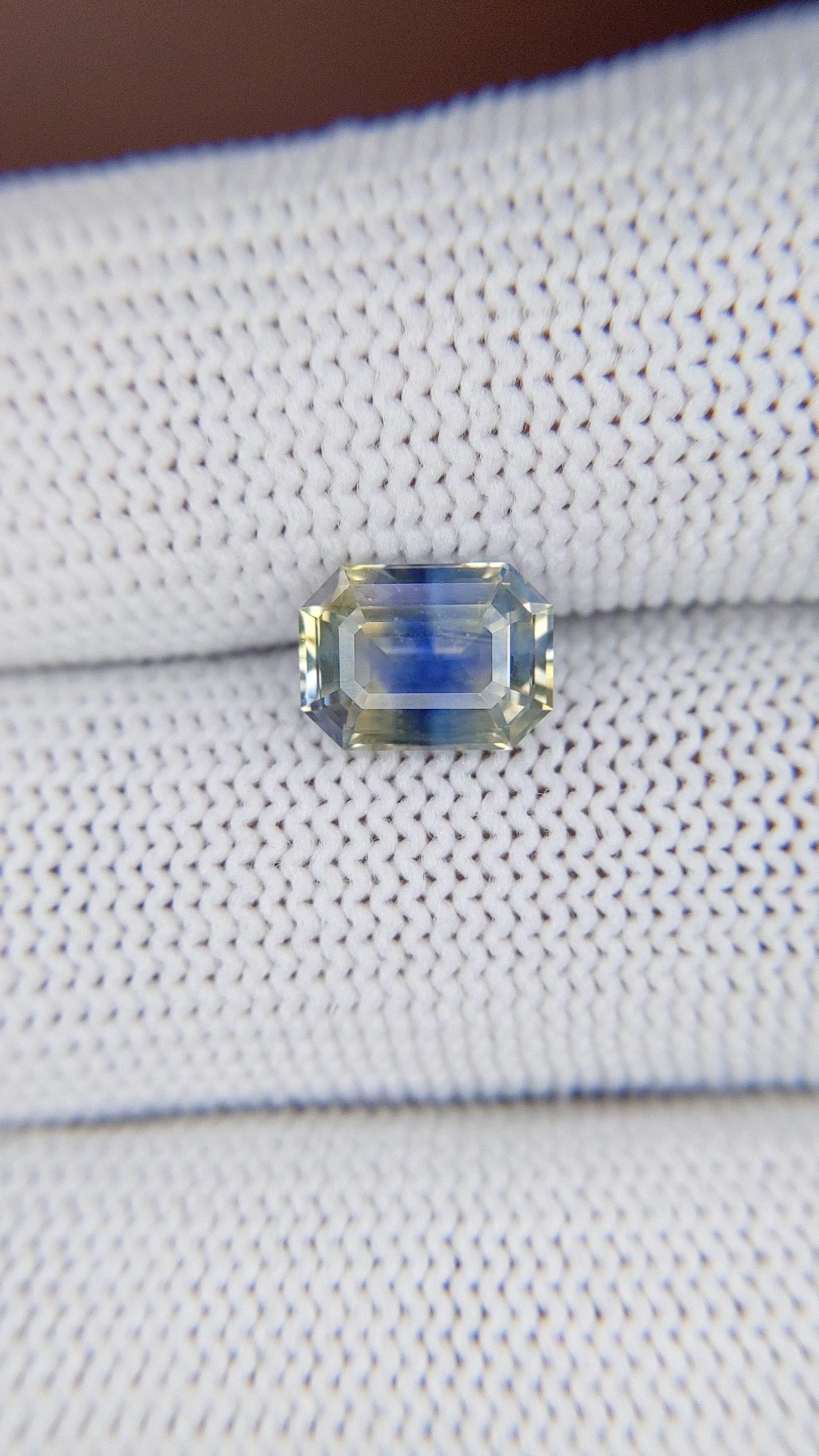 2.12 Ct. Bi Color / Parti Sapphire from Ceylon (Sri Lanka) Size Video
