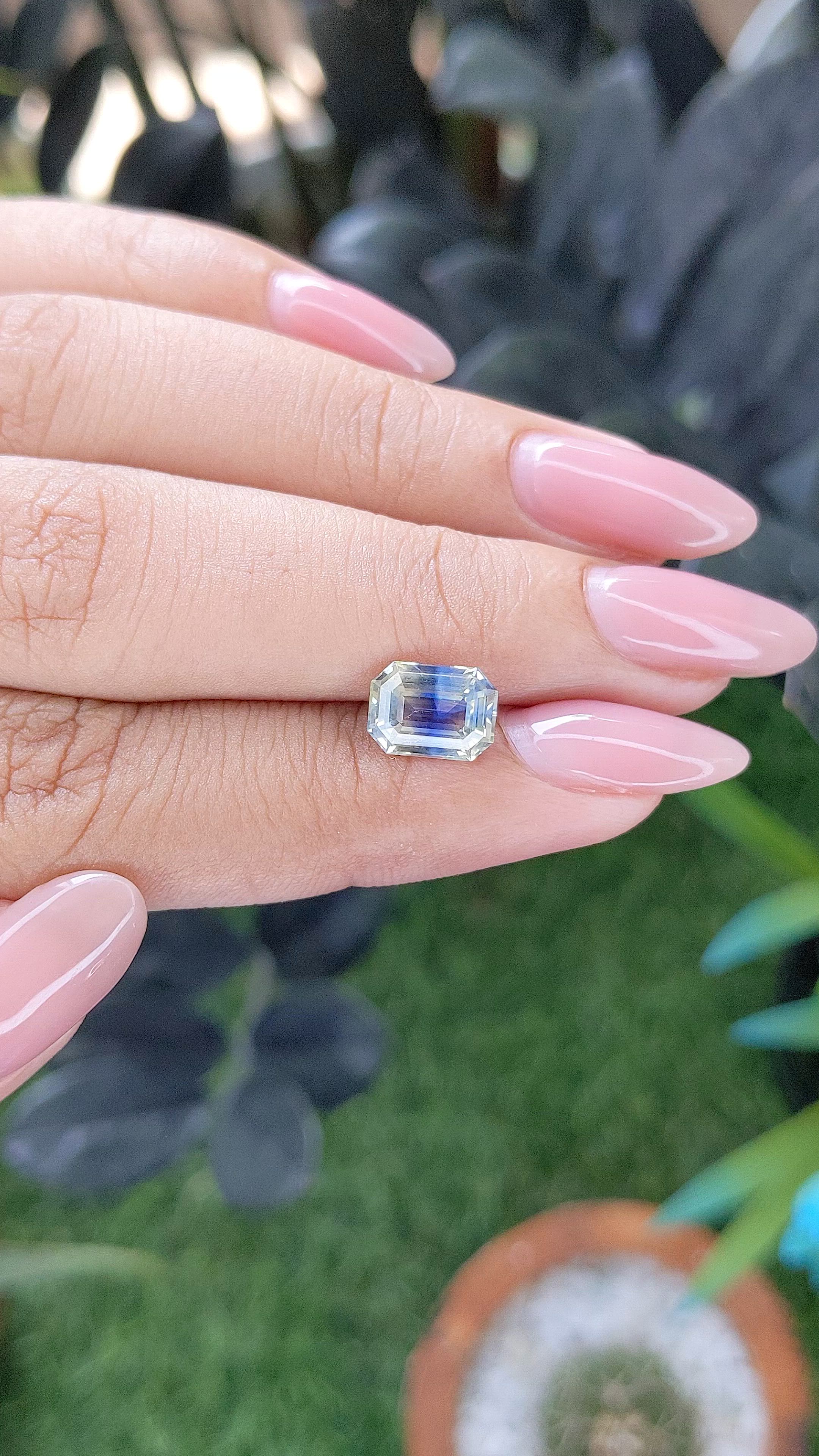 2.12 Ct. Bi Color / Parti Sapphire from Ceylon (Sri Lanka) Size Video