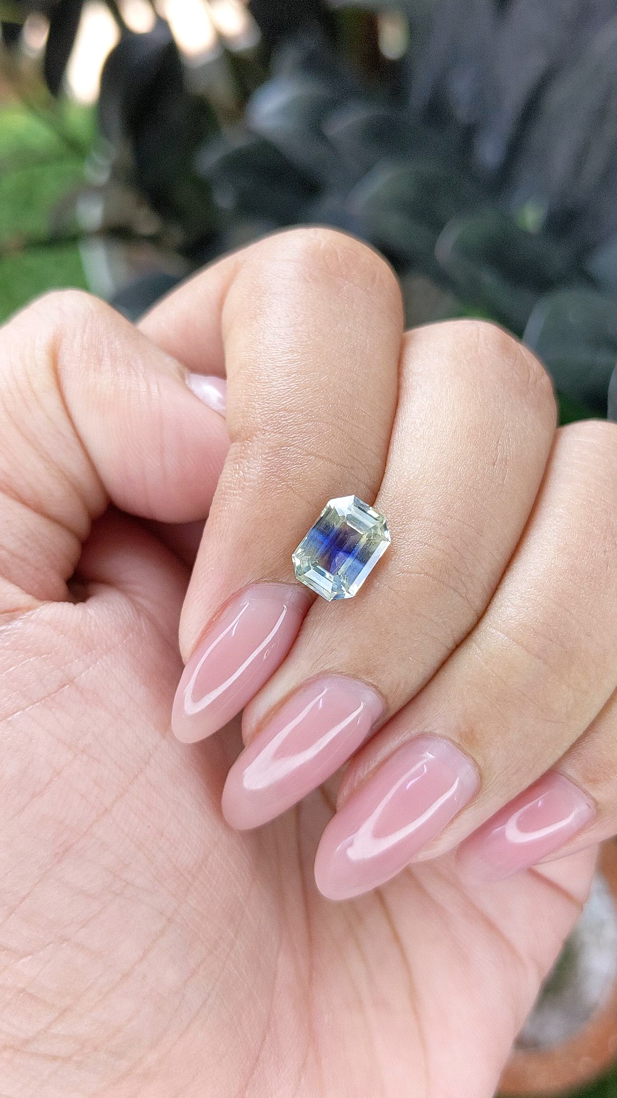 2.12 Ct. Bi Color / Parti Sapphire from Ceylon (Sri Lanka) Size Video