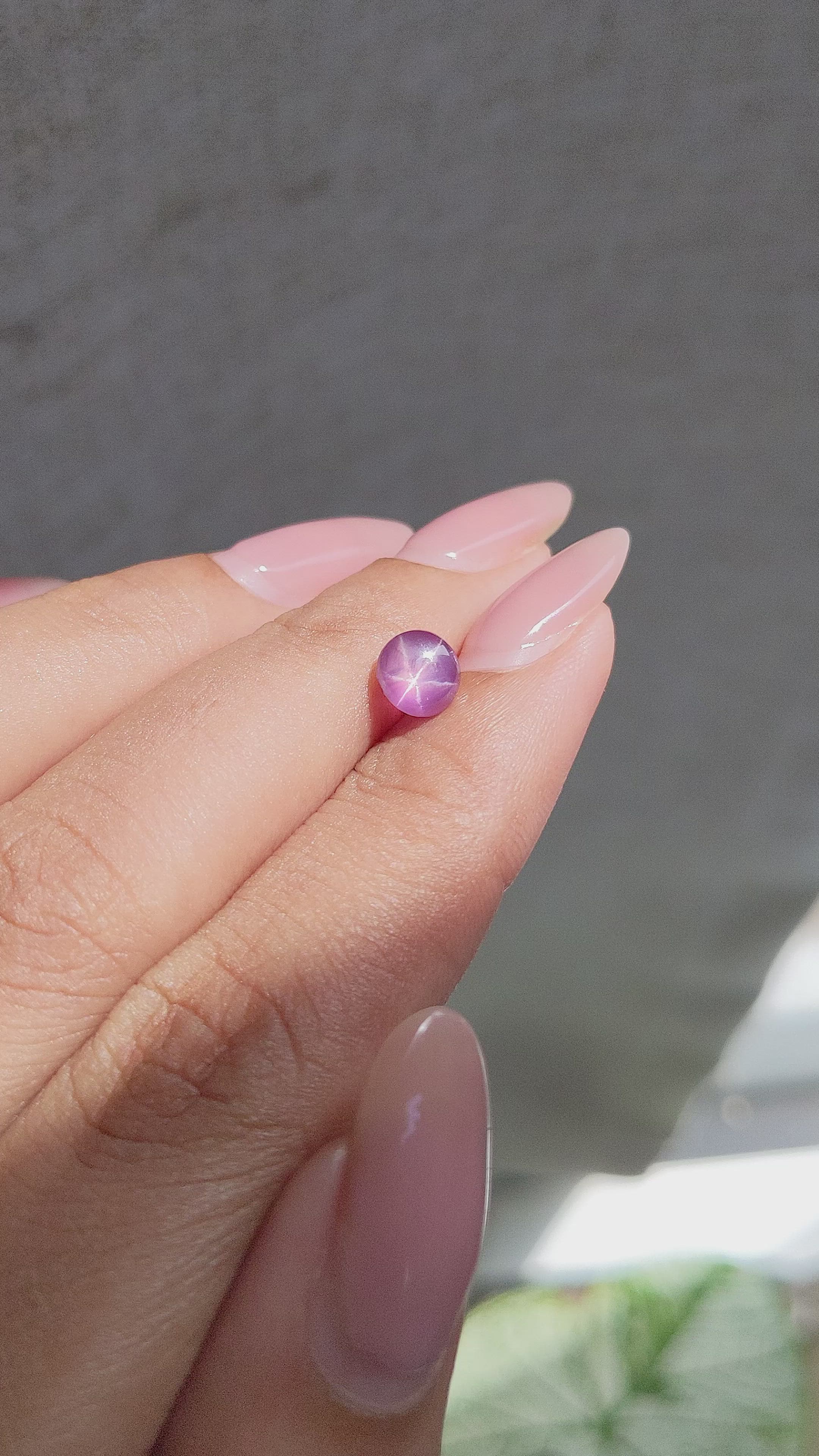 1.69 Ct. Purple Star Sapphire from Ceylon (Sri Lanka) Size Video