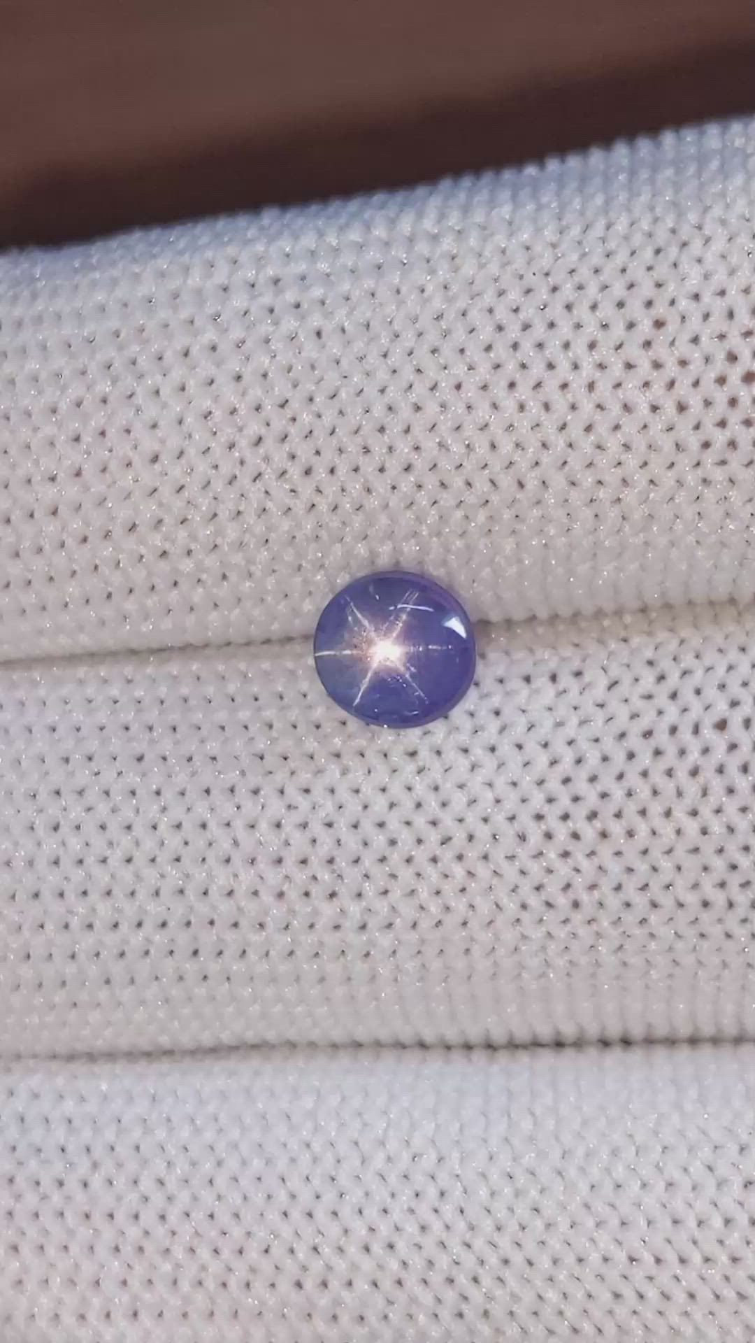 2.02 Ct. Purplish Blue Star Sapphire from Ceylon (Sri Lanka) Size Video