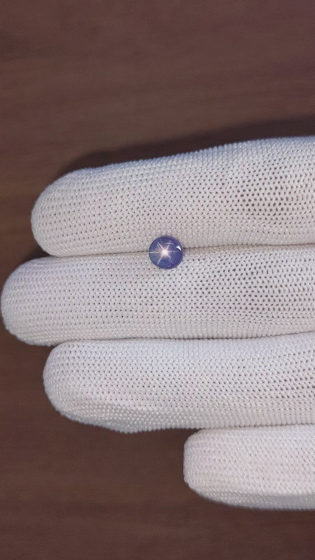 2.02 Ct. Purplish Blue Star Sapphire from Ceylon (Sri Lanka) Size Video