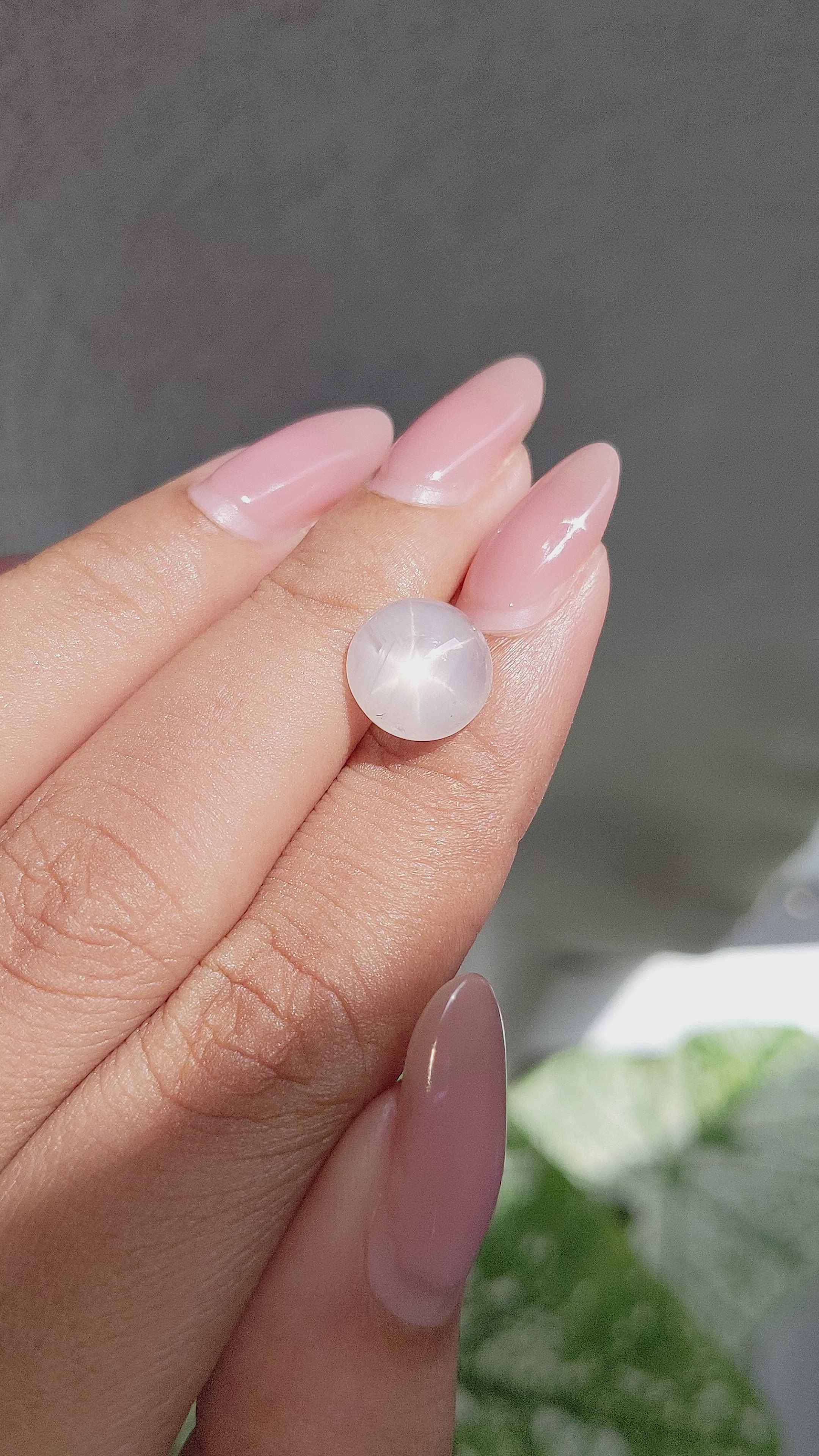 4.56 Ct. Grey Star Sapphire from Ceylon (Sri Lanka) Size Video