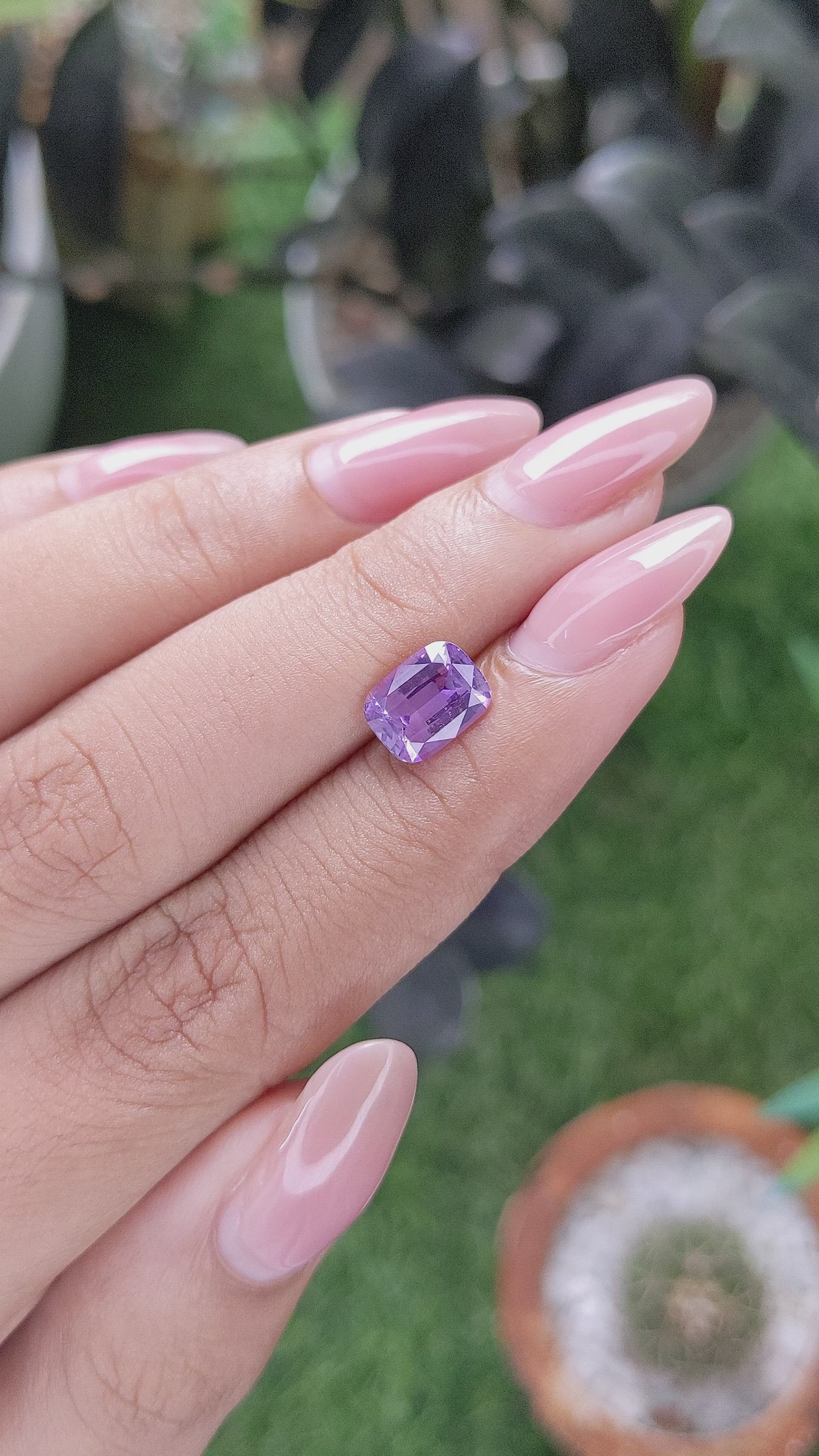 2.09 Ct. Pinkish Purple Sapphire from Ceylon (Sri Lanka) Size Video
