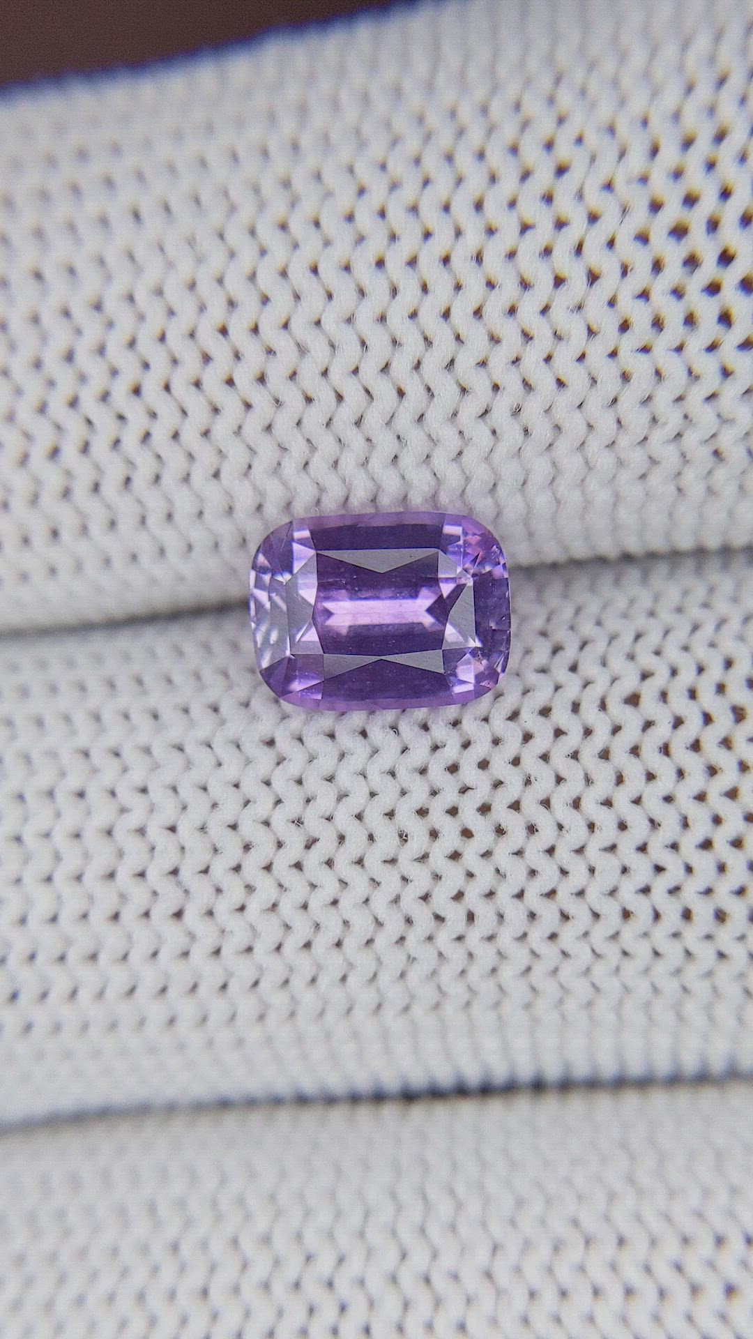 2.09 Ct. Pinkish Purple Sapphire from Ceylon (Sri Lanka) Size Video