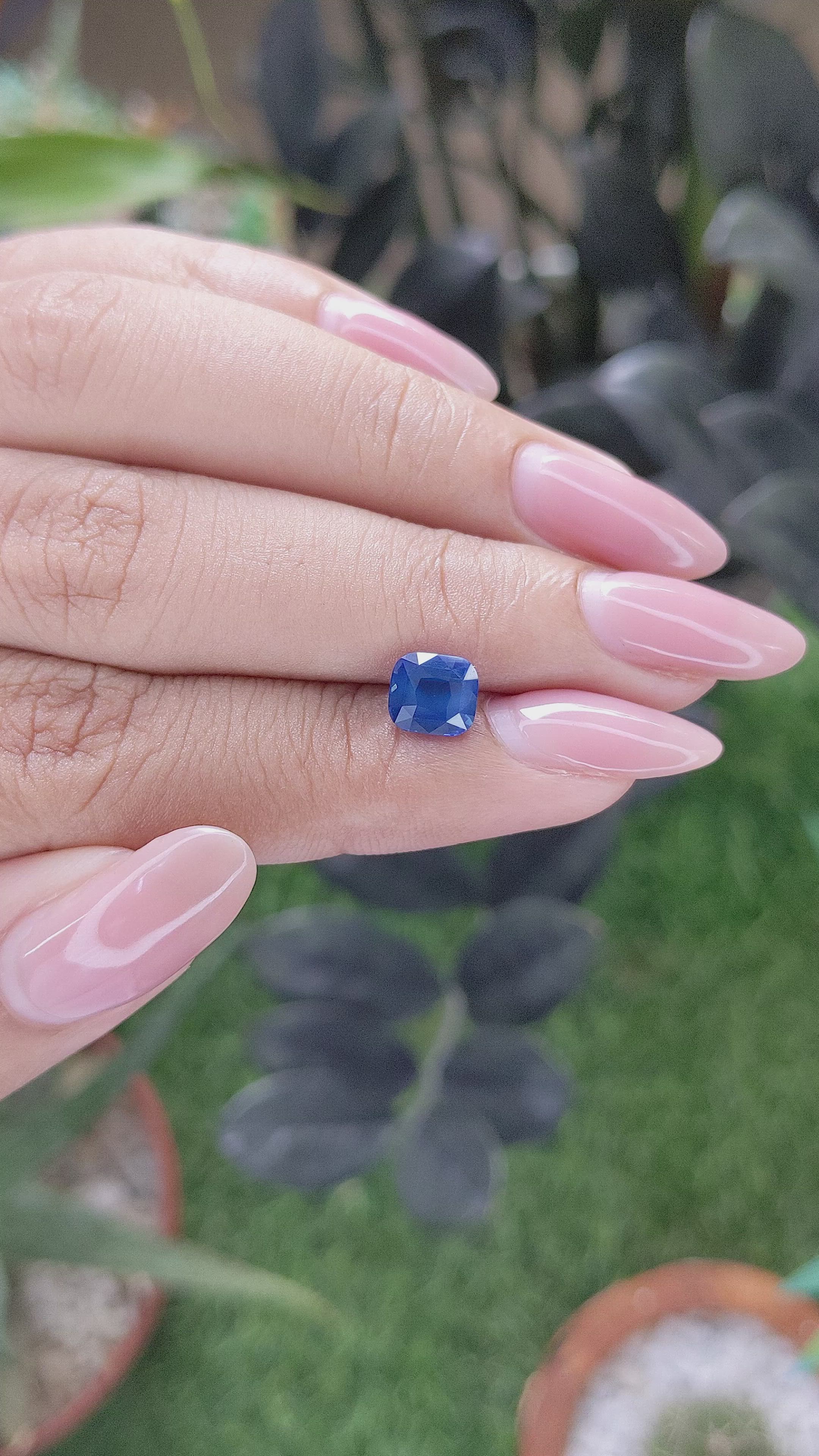 1.56 Ct. Blue Sapphire from Tanzania Size Video