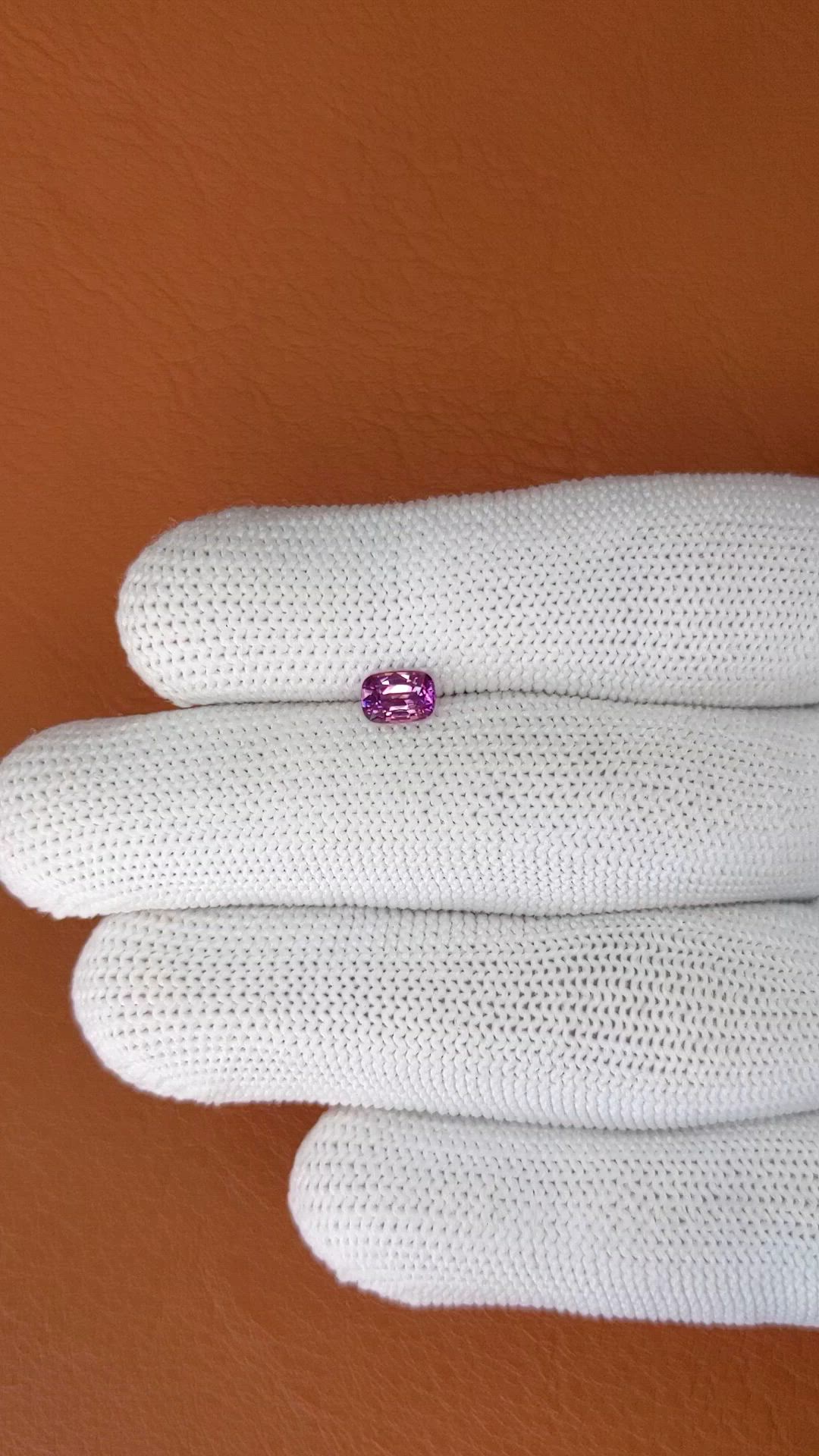0.69 Ct. Pinkish Purple Sapphire from Ceylon (Sri Lanka) Size Video