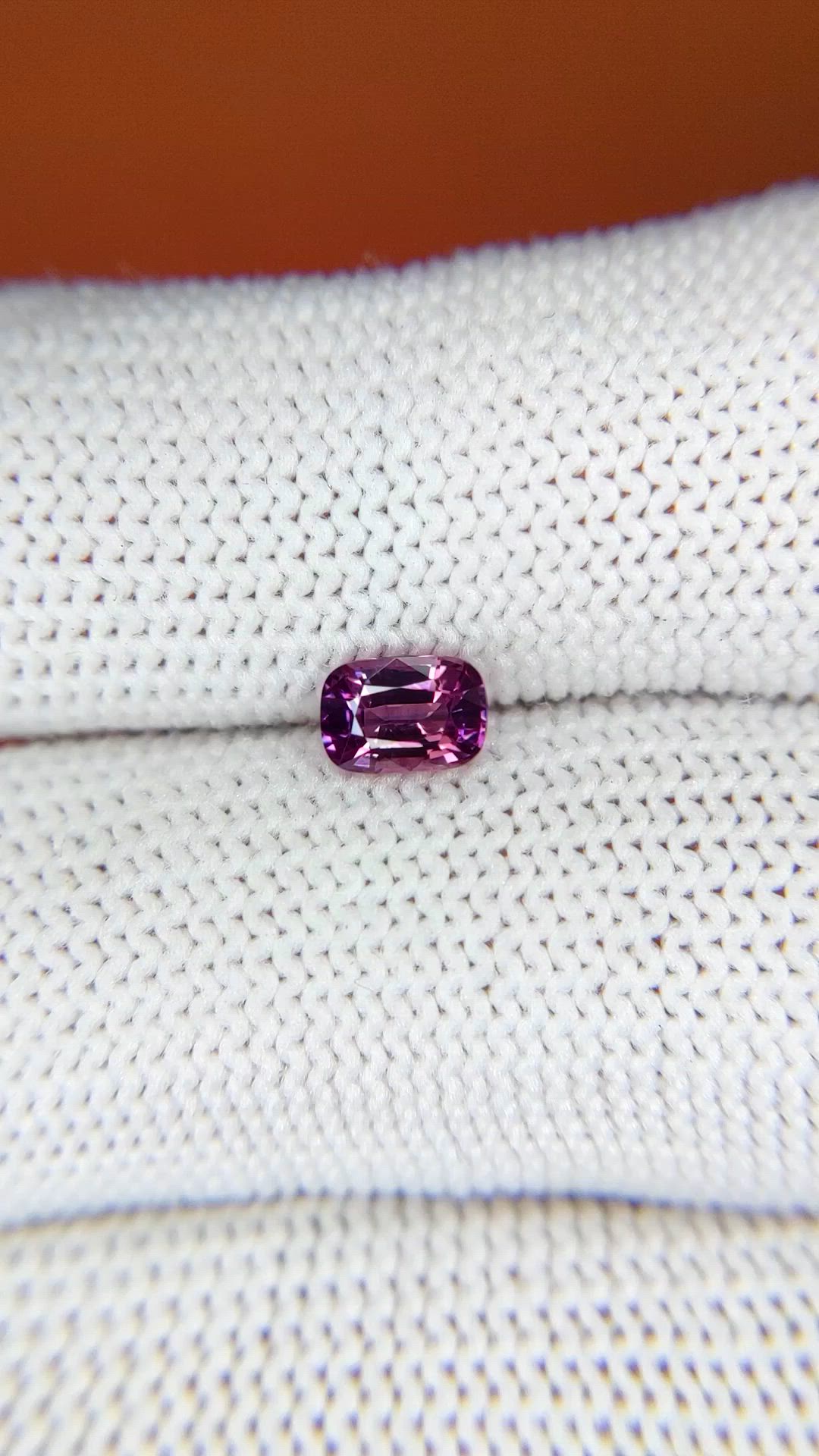0.69 Ct. Pinkish Purple Sapphire from Ceylon (Sri Lanka) Size Video
