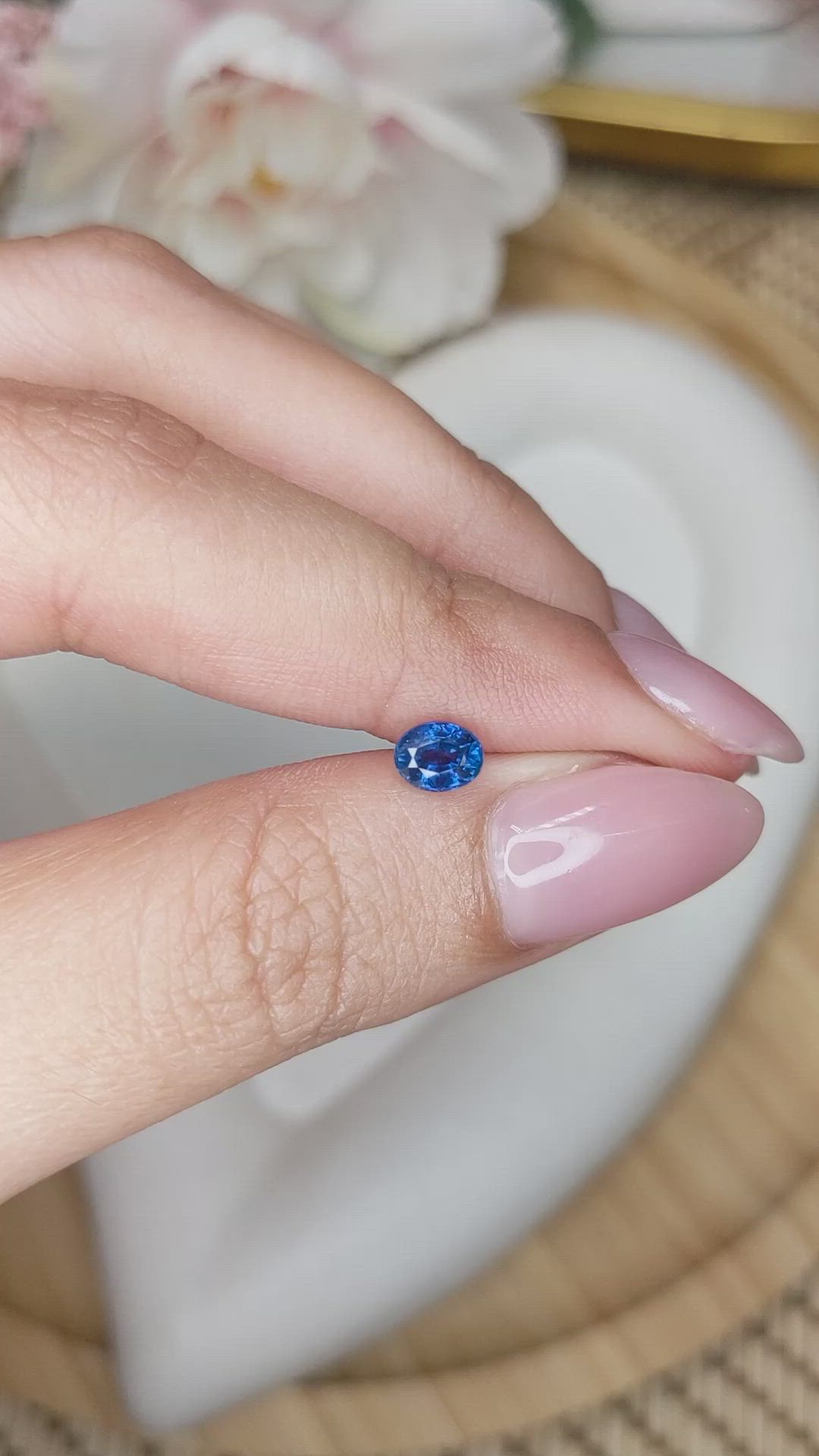 0.69 Ct. Blue Sapphire from Madagascar Size Video