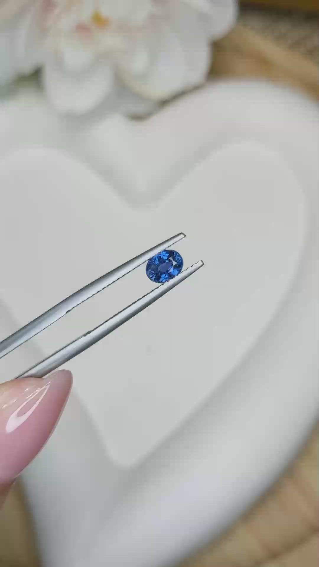 0.69 Ct. Blue Sapphire from Madagascar Size Video