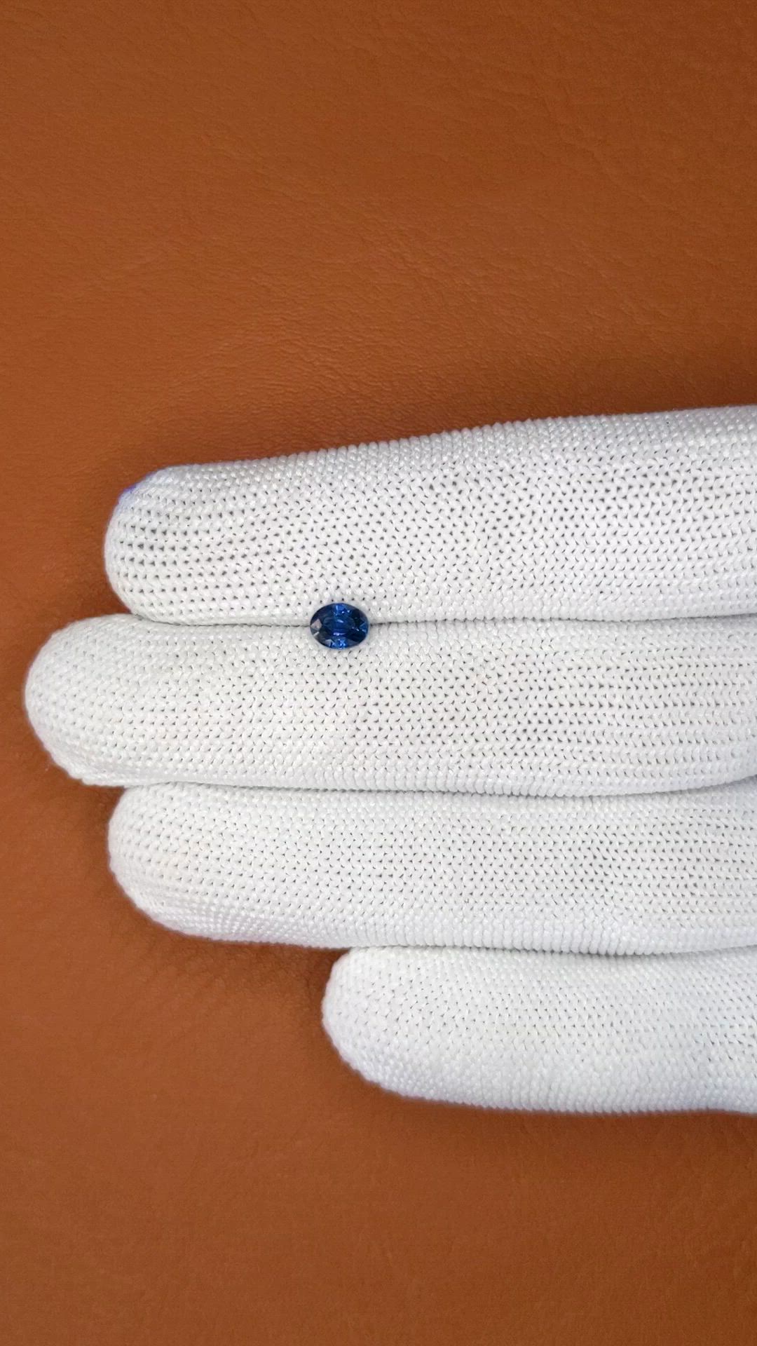 0.69 Ct. Blue Sapphire from Madagascar Size Video
