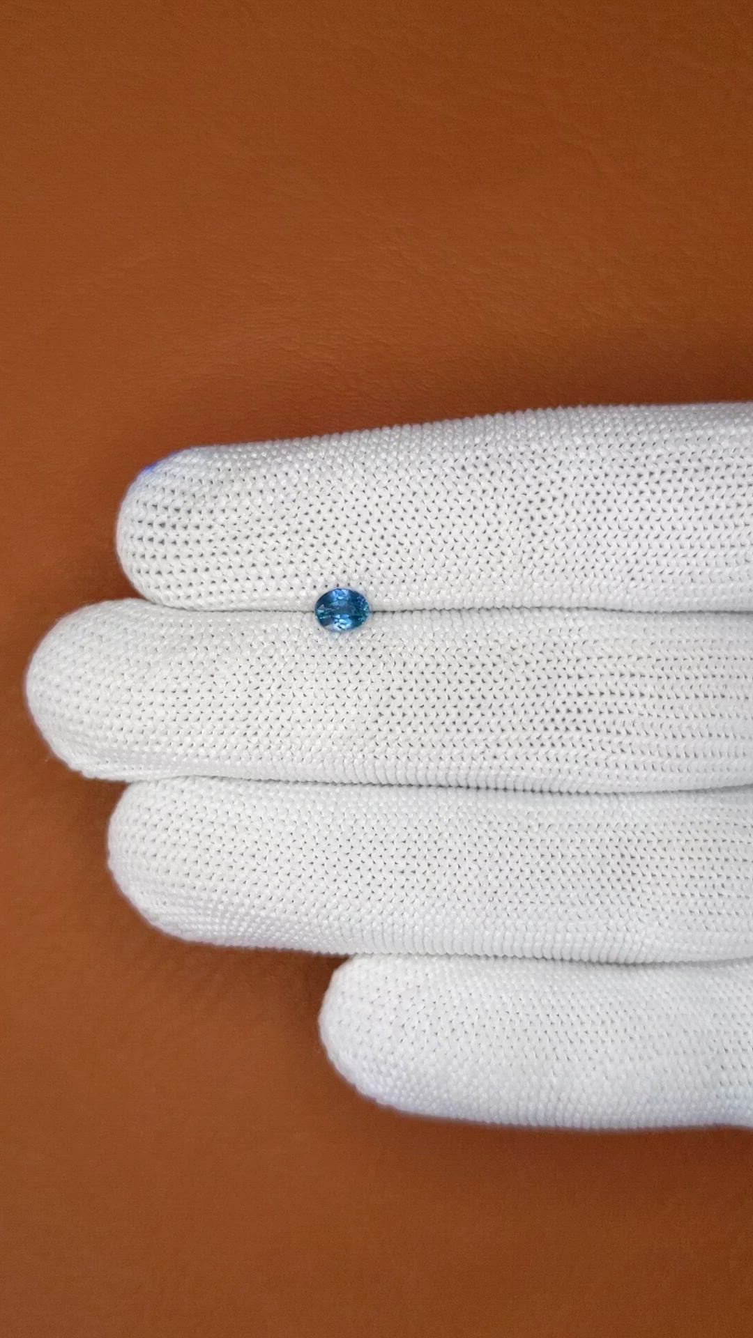 0.57 Ct. Blue Sapphire from Madagascar Size Video