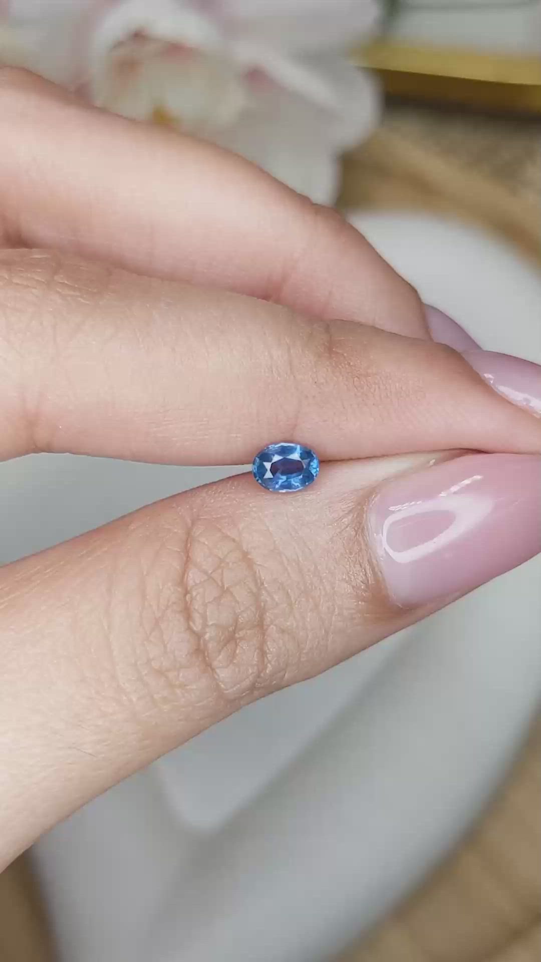 0.45 Ct. Blue Sapphire from Madagascar Size Video