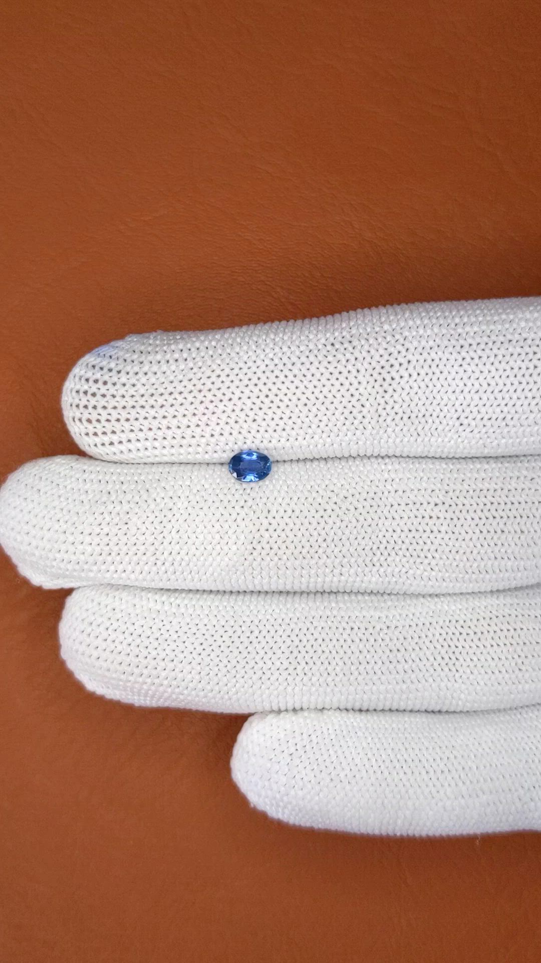 0.45 Ct. Blue Sapphire from Madagascar Size Video