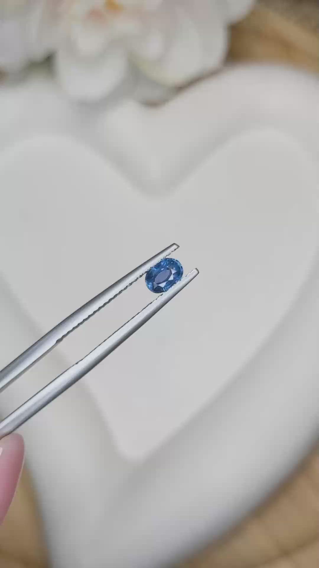0.45 Ct. Blue Sapphire from Madagascar Size Video
