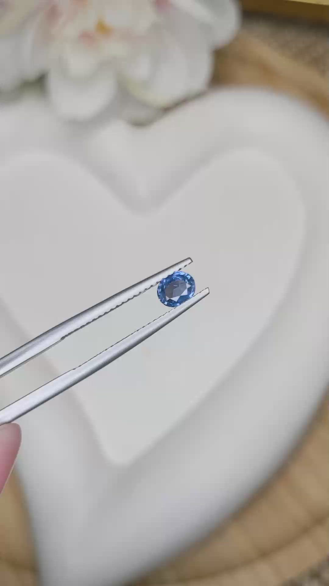 0.45 Ct. Blue Sapphire from Madagascar Size Video