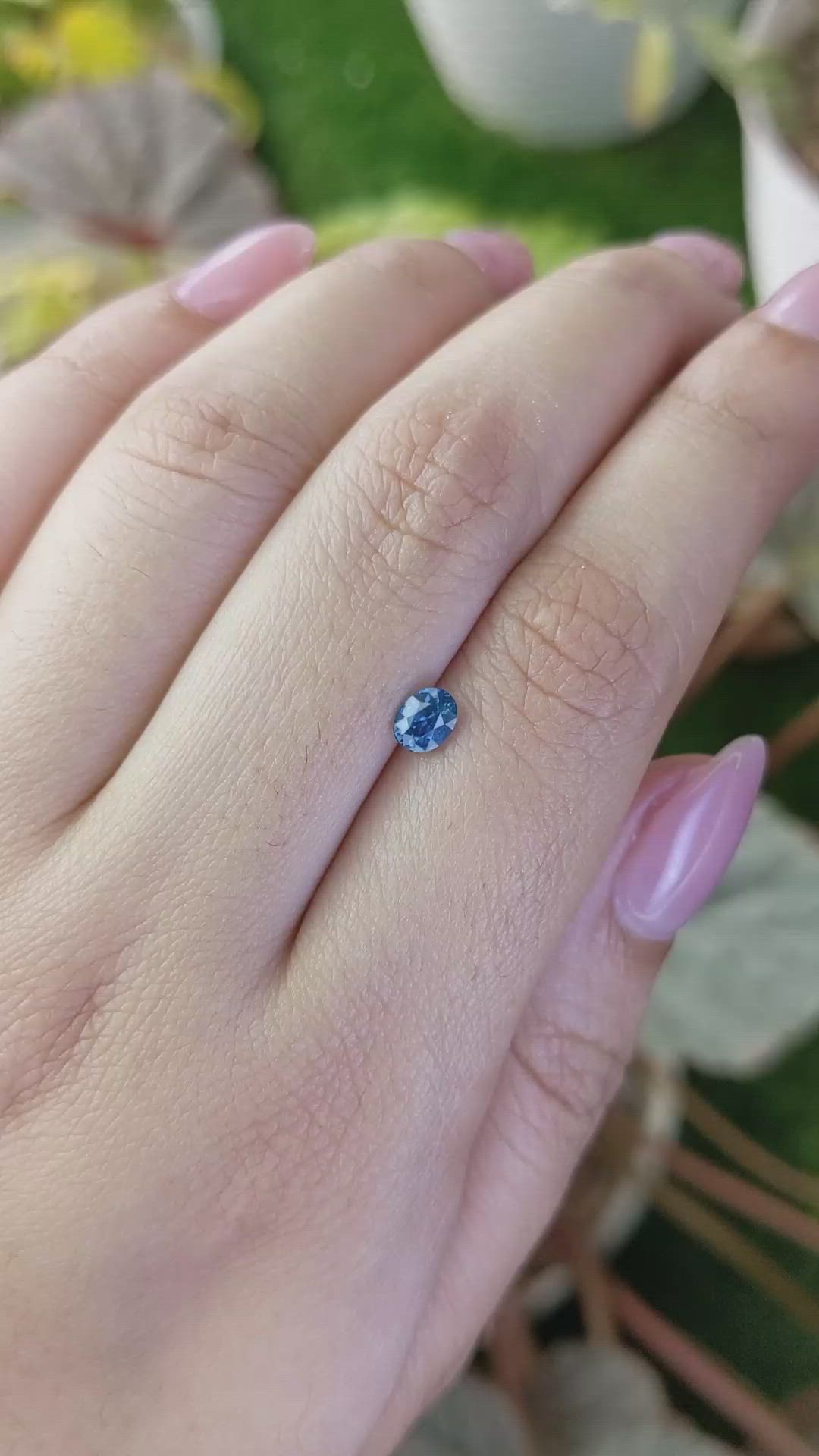 0.51 Ct. Greenish Blue Sapphire from Madagascar Size Video