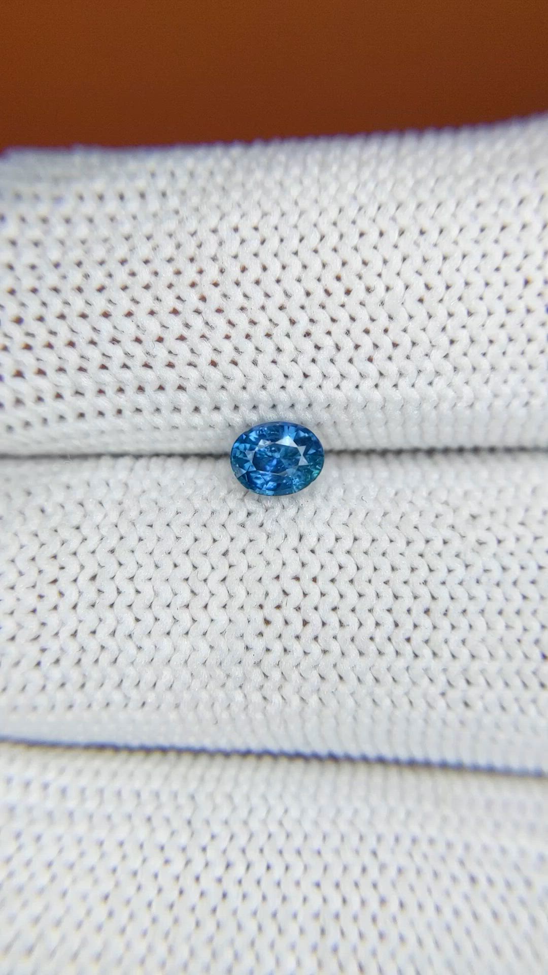 0.51 Ct. Greenish Blue Sapphire from Madagascar Size Video