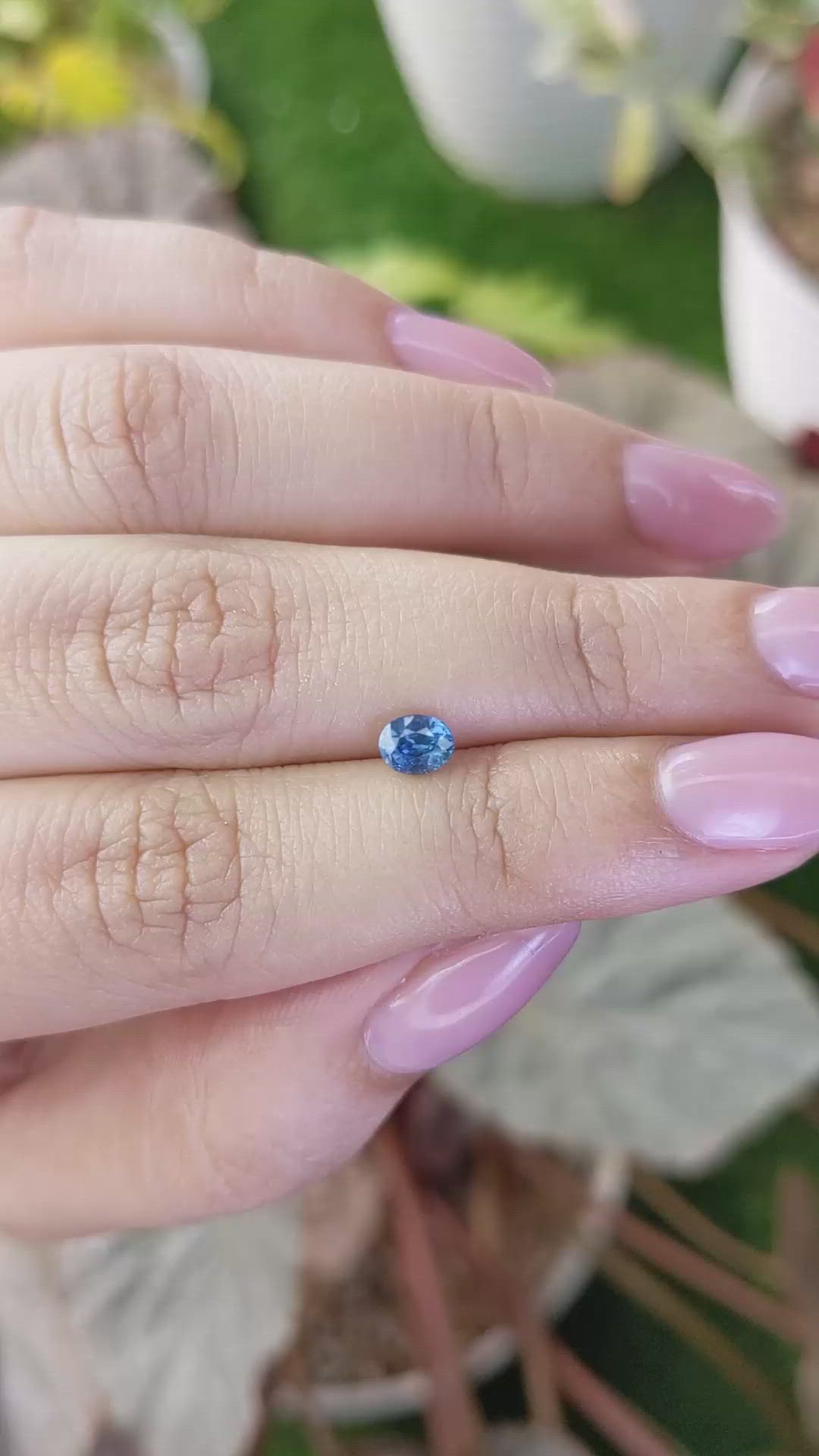 0.51 Ct. Greenish Blue Sapphire from Madagascar Size Video