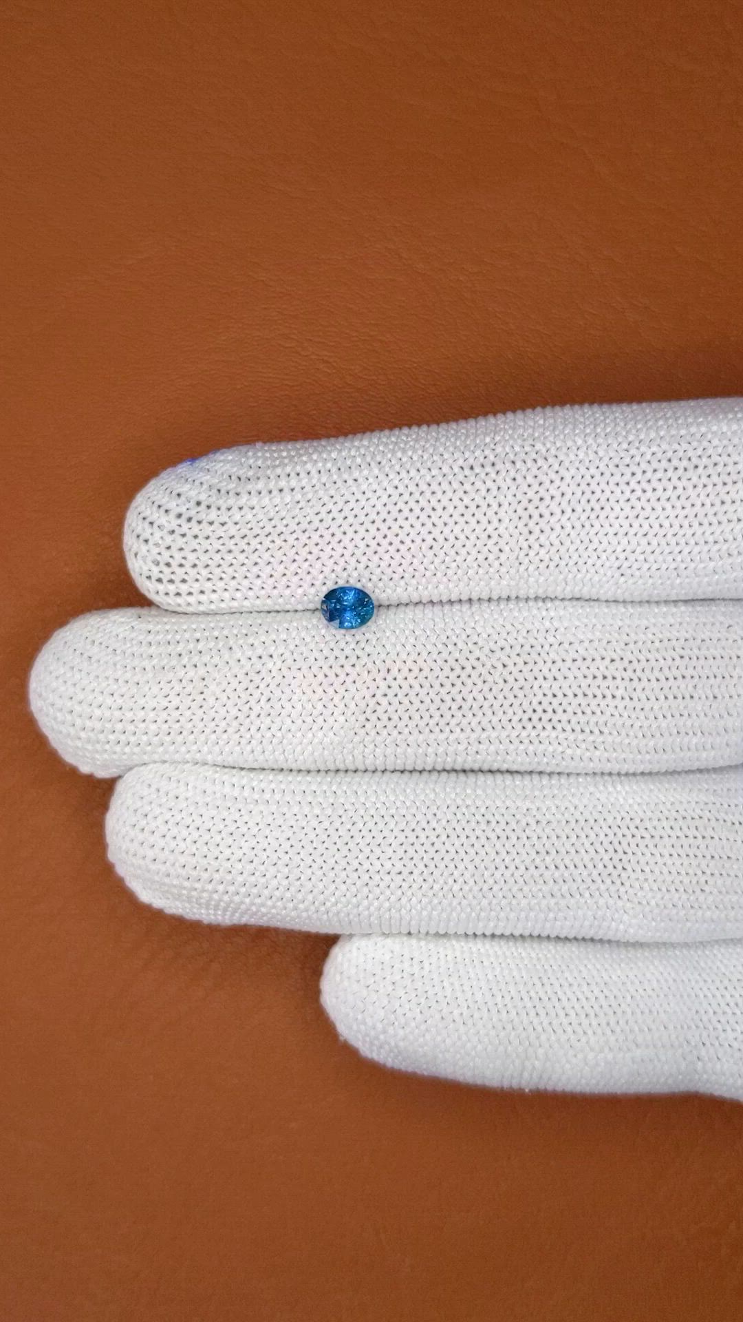 0.51 Ct. Greenish Blue Sapphire from Madagascar Size Video