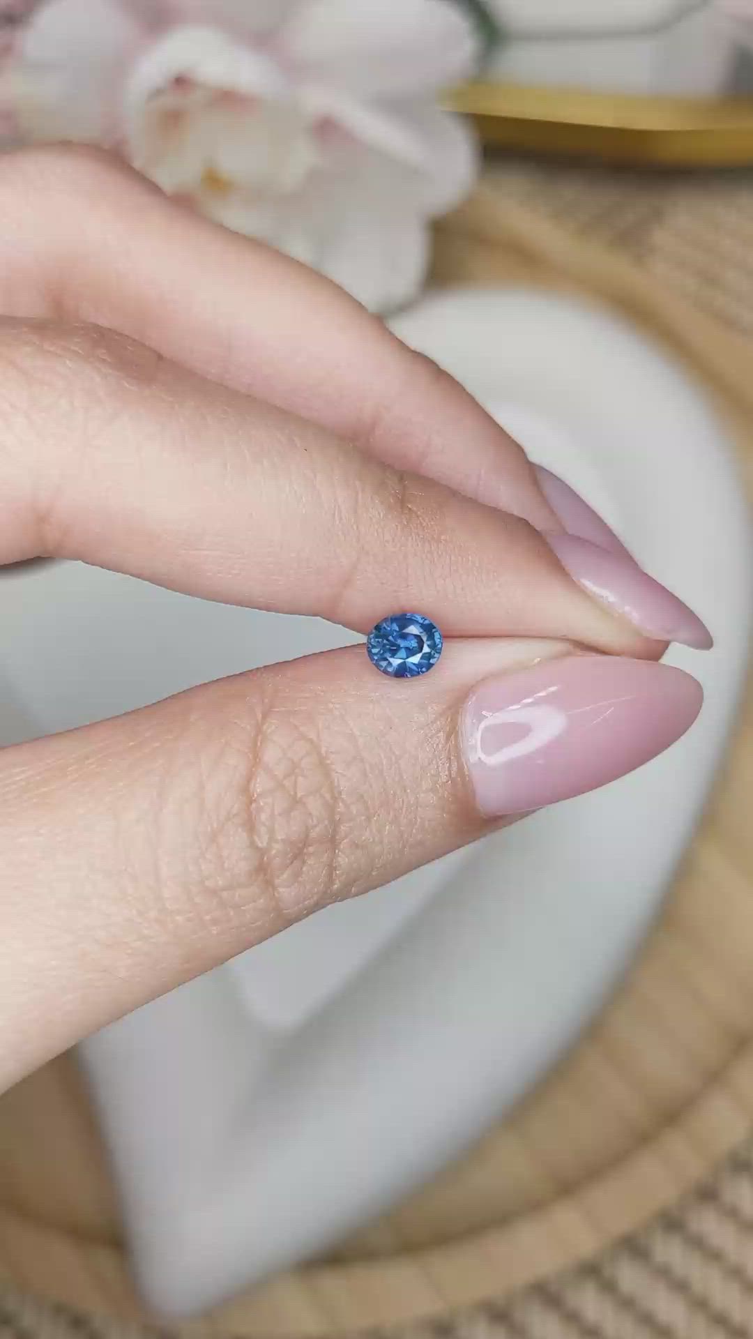 0.57 Ct. Blue Sapphire from Madagascar Size Video