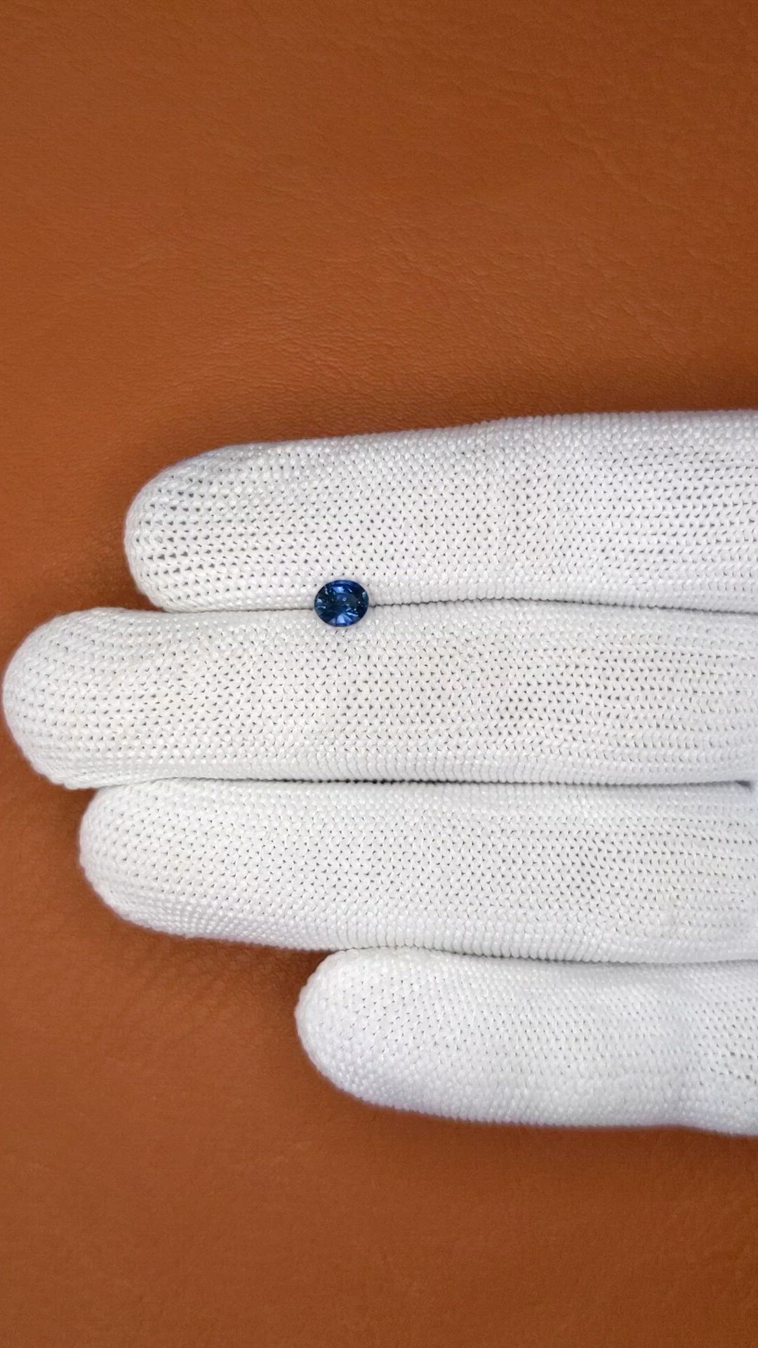 0.57 Ct. Blue Sapphire from Madagascar Size Video