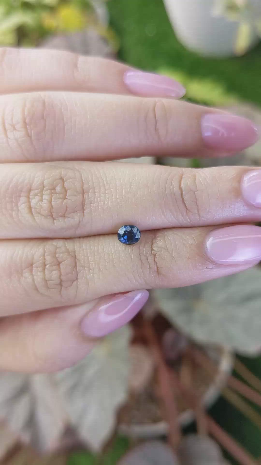0.63 Ct. Greenish Blue Sapphire from Madagascar Size Video