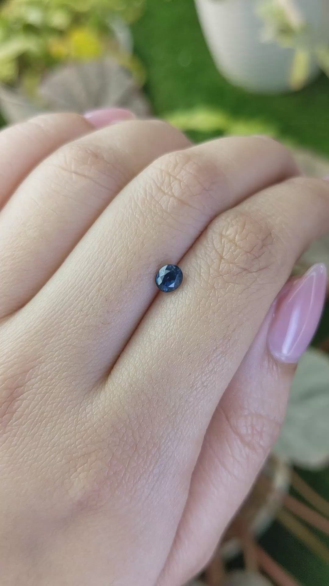 0.63 Ct. Greenish Blue Sapphire from Madagascar Size Video