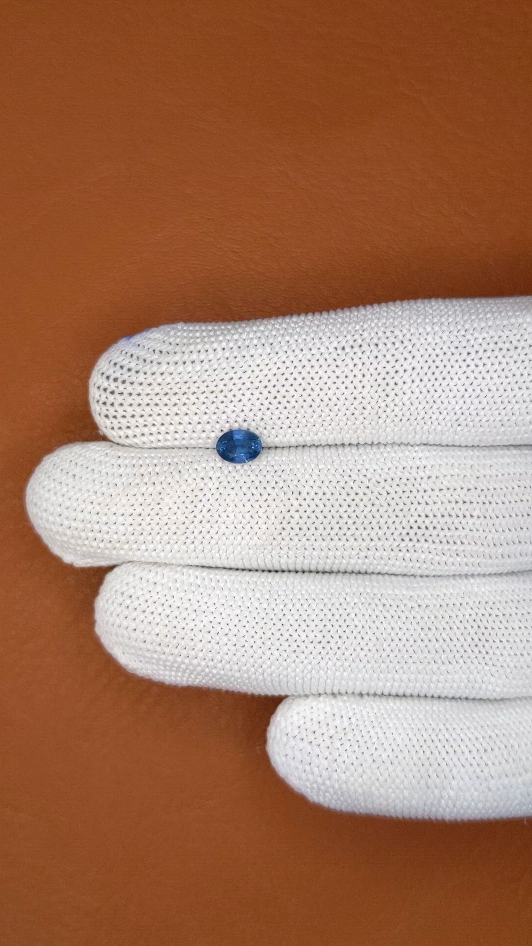 0.72 Ct. Blue Sapphire from Madagascar Size Video