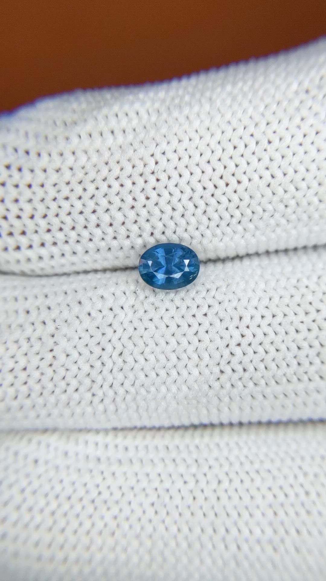 0.64 Ct. Greenish Blue Sapphire from Madagascar Size Video