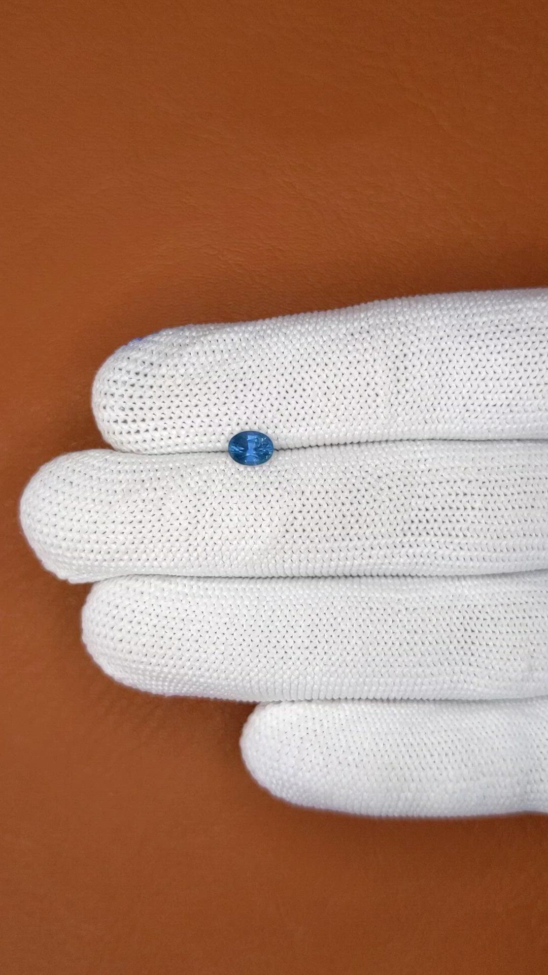 0.64 Ct. Greenish Blue Sapphire from Madagascar Size Video