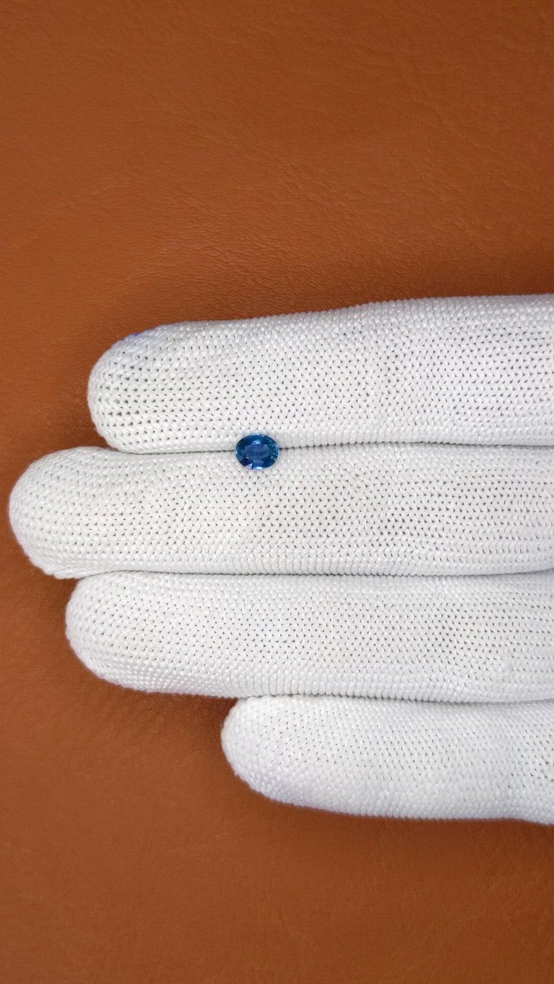 0.58 Ct. Blue Sapphire from Madagascar Size Video