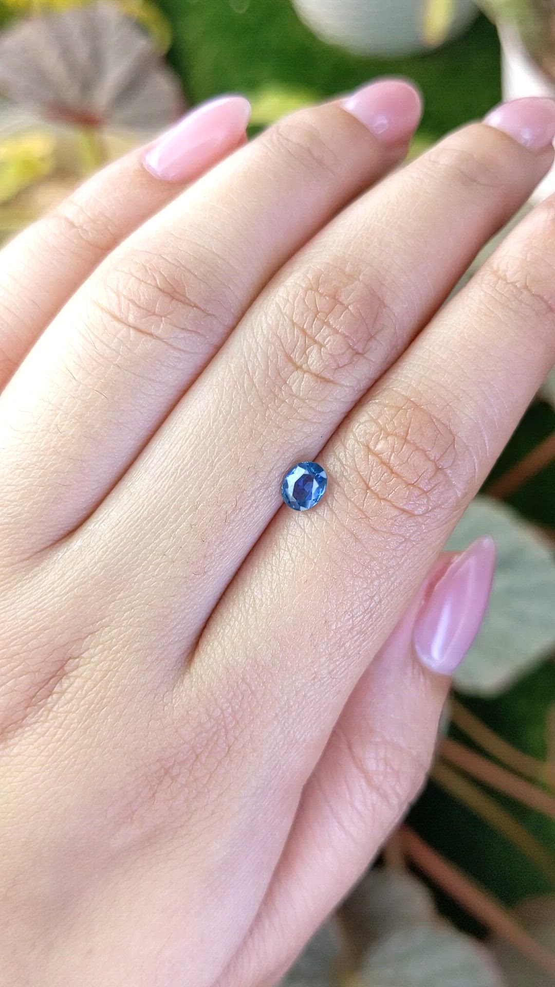 0.58 Ct. Blue Sapphire from Madagascar Size Video
